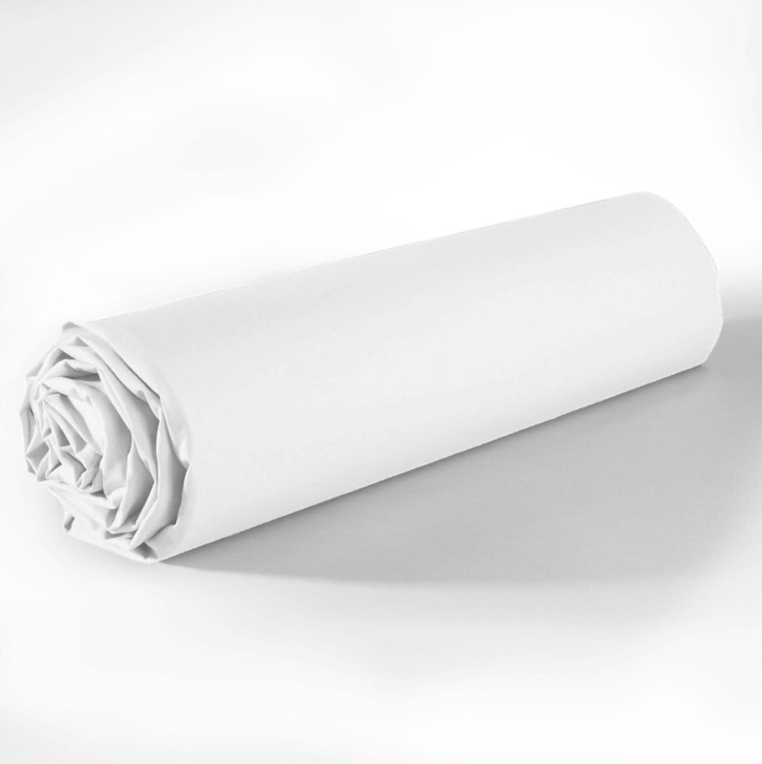UNI BP - Drap Housse coton blanc 200x200 cm