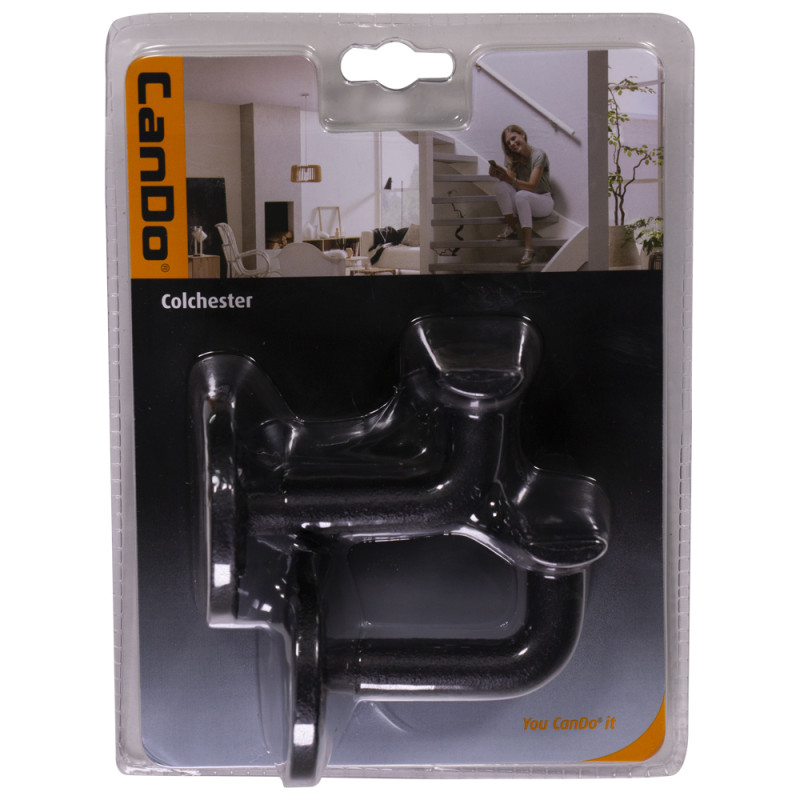 Support de rampe d'escalier Colchester noir mat 2 pièces CANDO