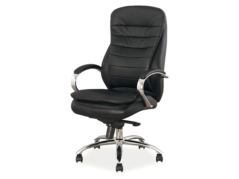 Fotel gabinetowy Q-154 ze skóry czarny