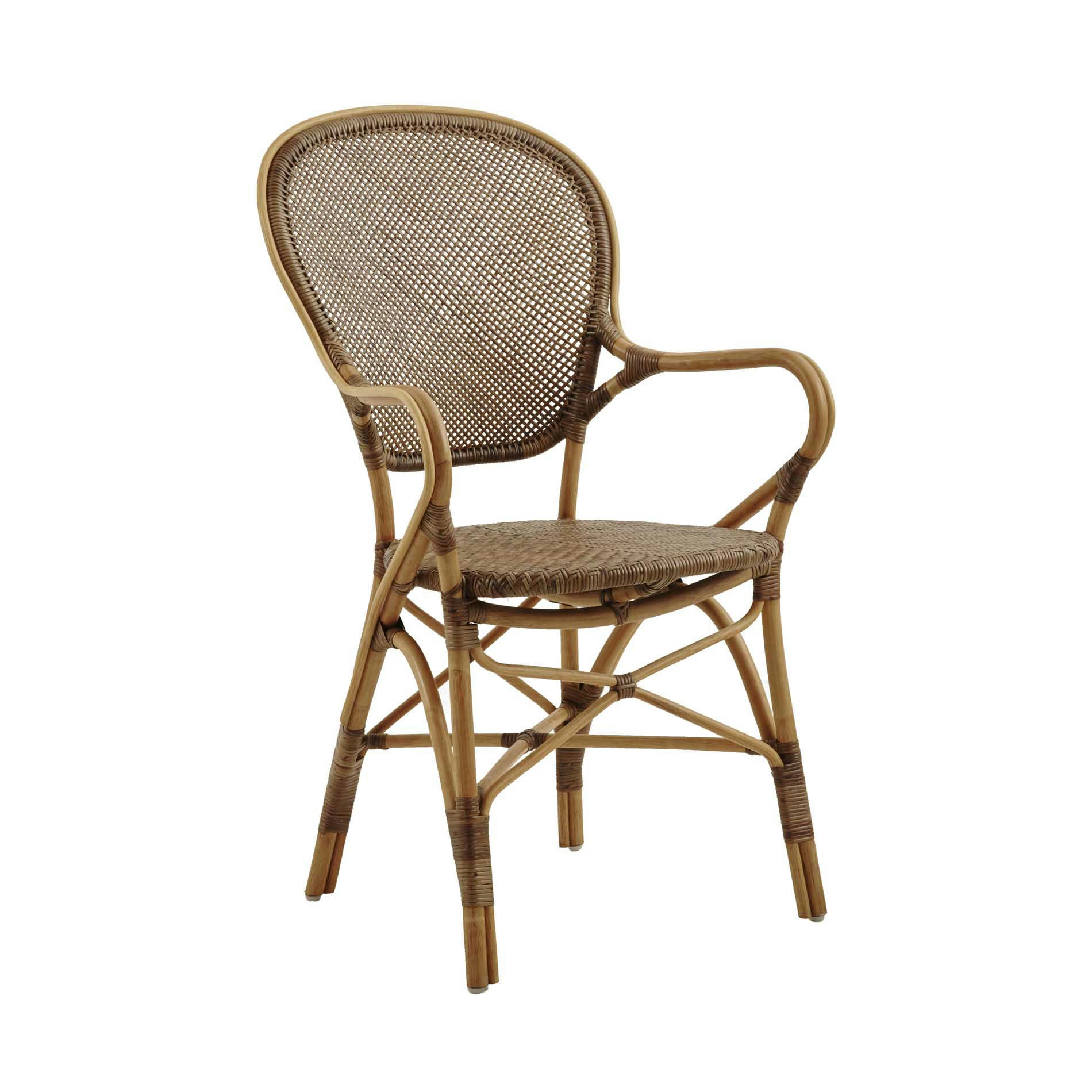 ROSSINI - Chaise repas empilable en rotin cherry