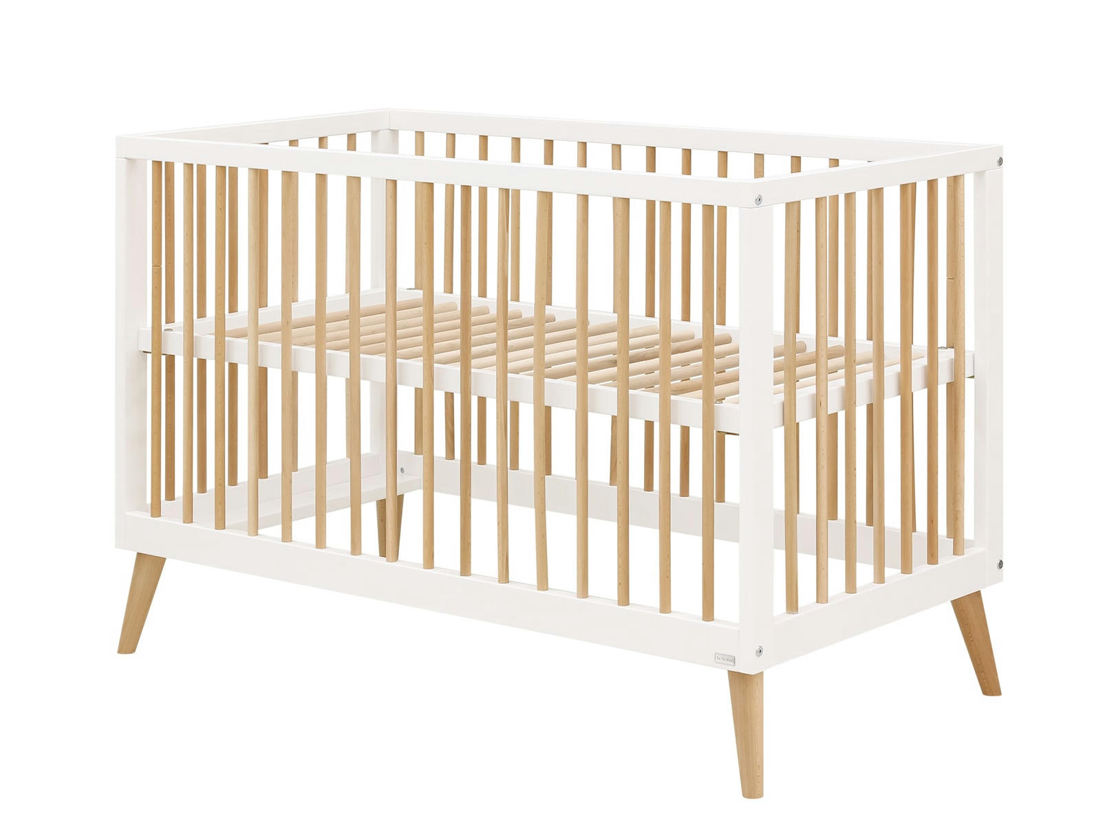 JORT - Lit 60x120 en MDF et hêtre blanc