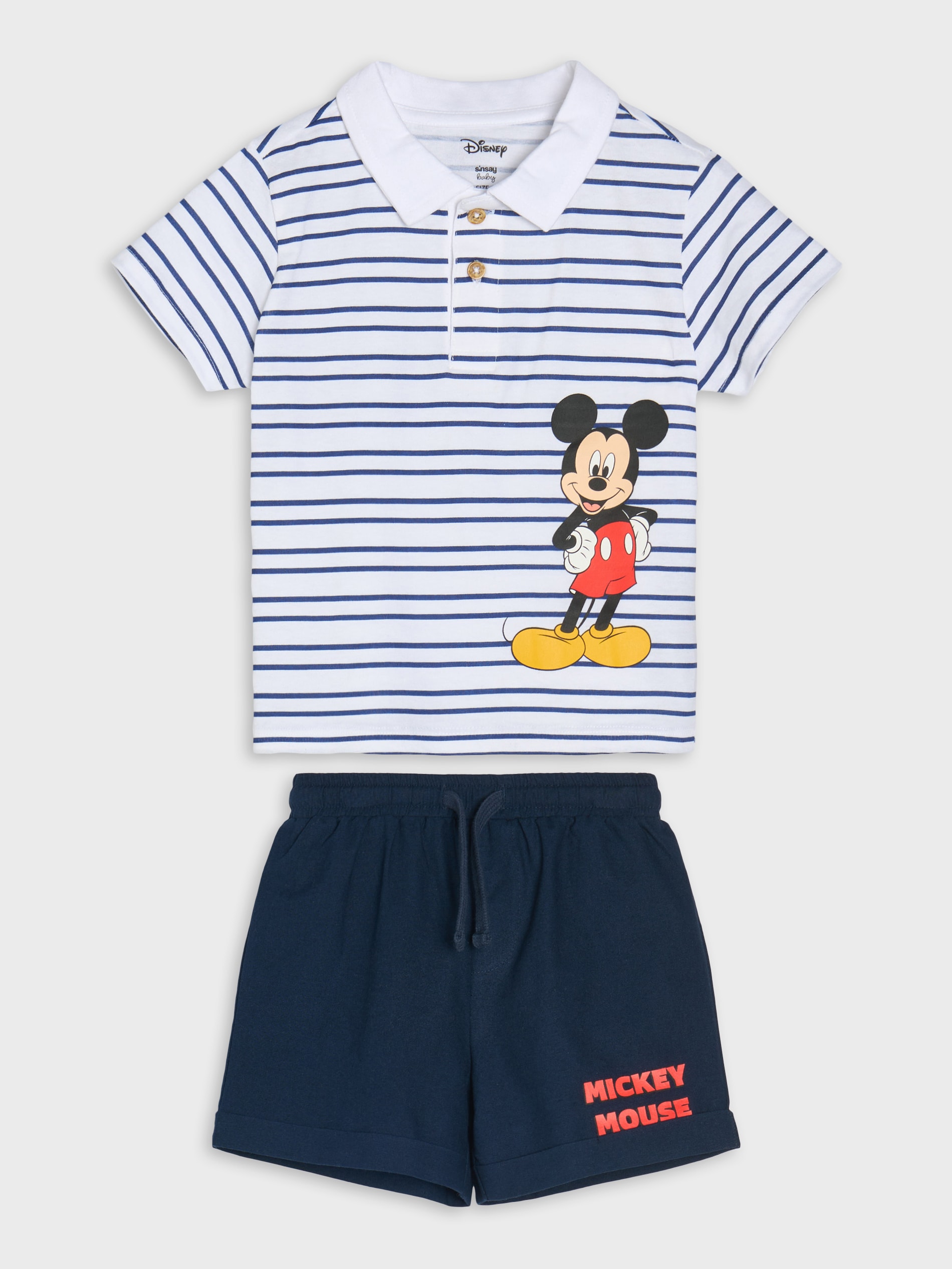 Bawełniany komplet: koszulka i szorty Mickey Mouse