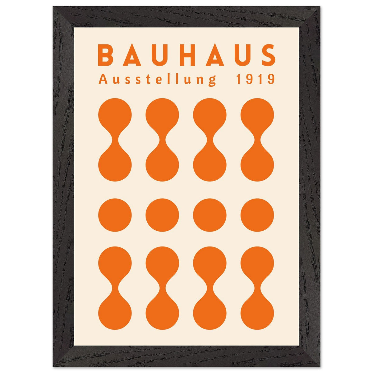 Artfulprints Poster met Lijst Bauhaus - Ausstellung orange  - A4 21x29.7 cm - Oranje