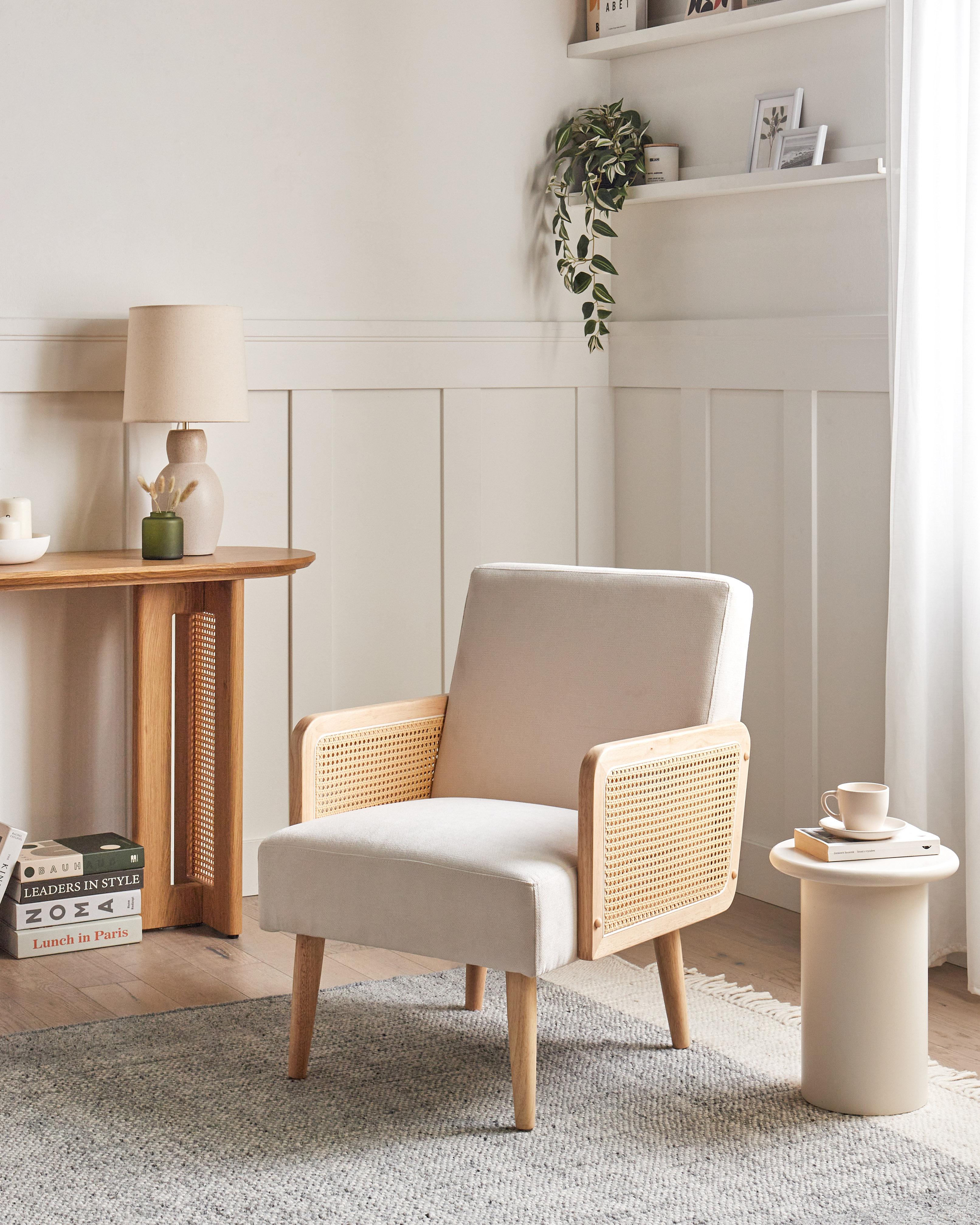 Armchair HOJBY Fabric Light Beige