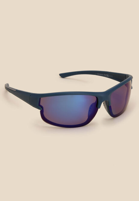 Mens Blue Polarised Sport Sunglasses