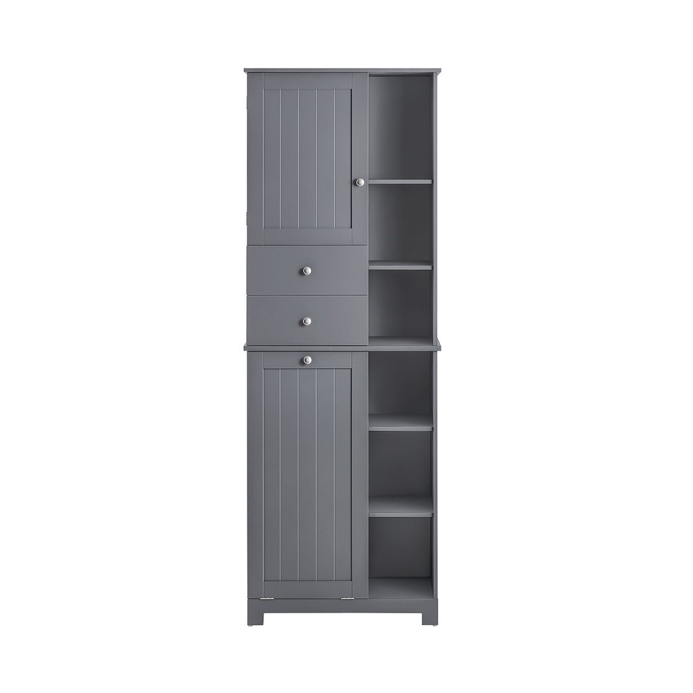 SoBuy Słupek łazienkowy z jedną szufladą Ciemnoszary 60x38x170cm BZR104-DG