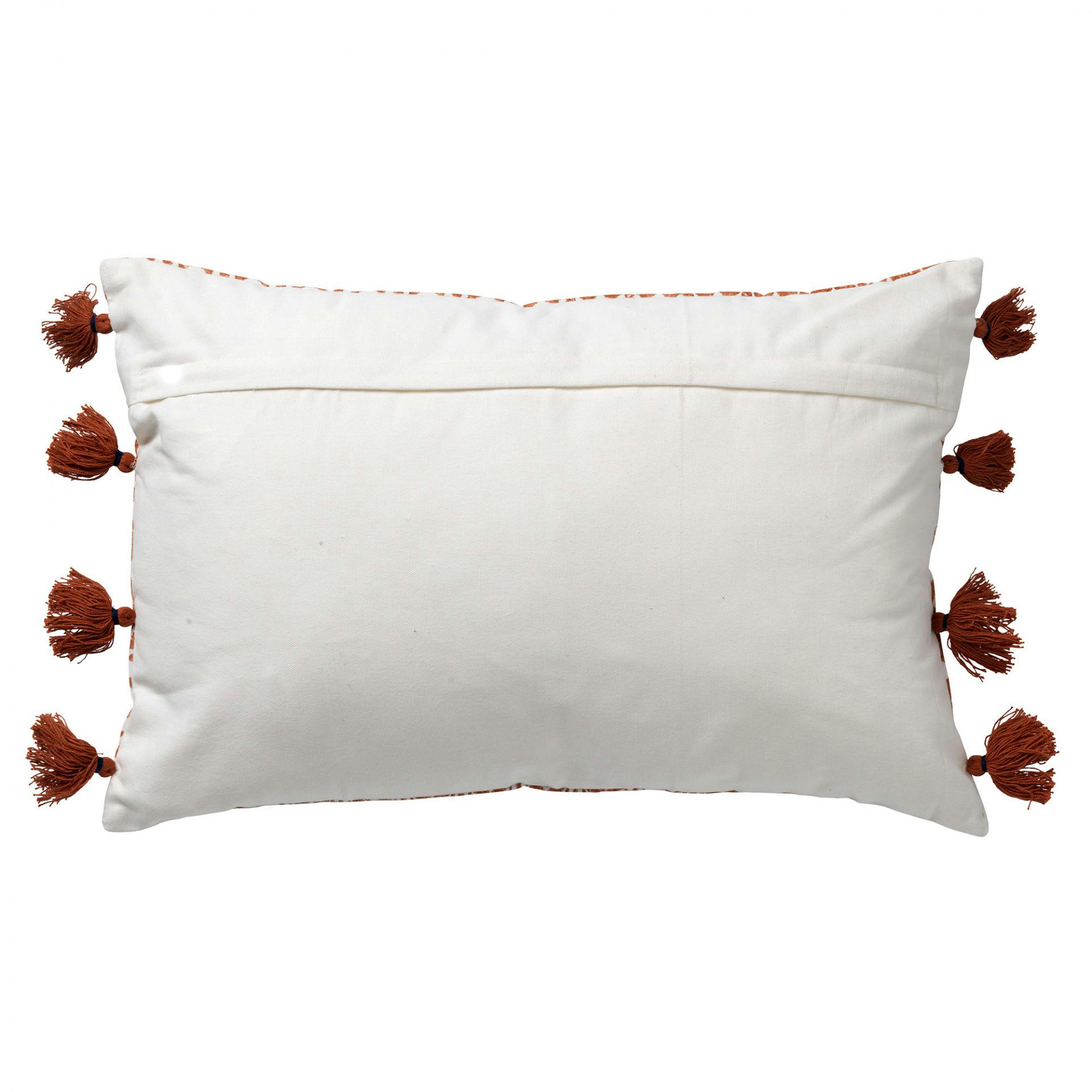 - Housse de coussin orange en coton-40x60 cm avec motif