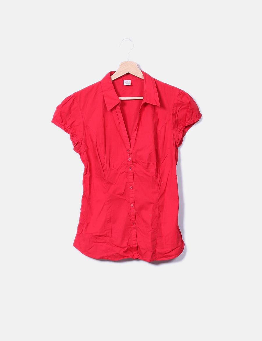 Camaïeu Red shirt with shorts sleeves