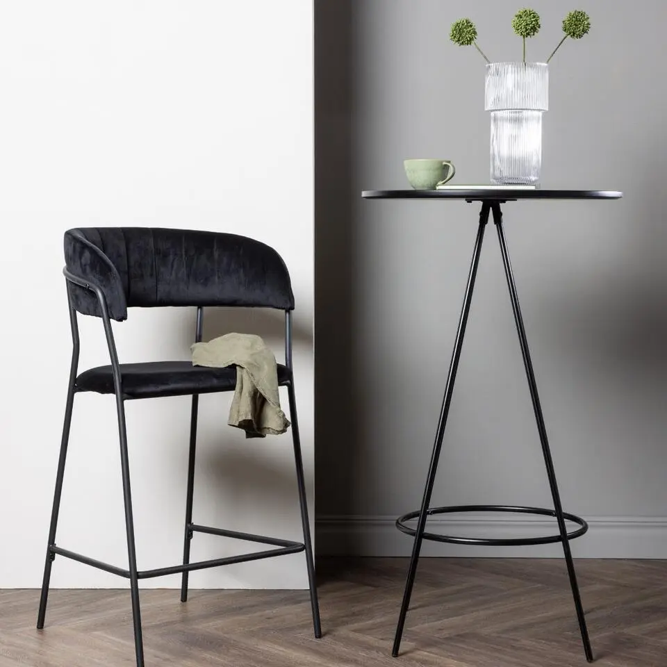 Bartafel Zwart Hout - 60x60x105cm - Bistro