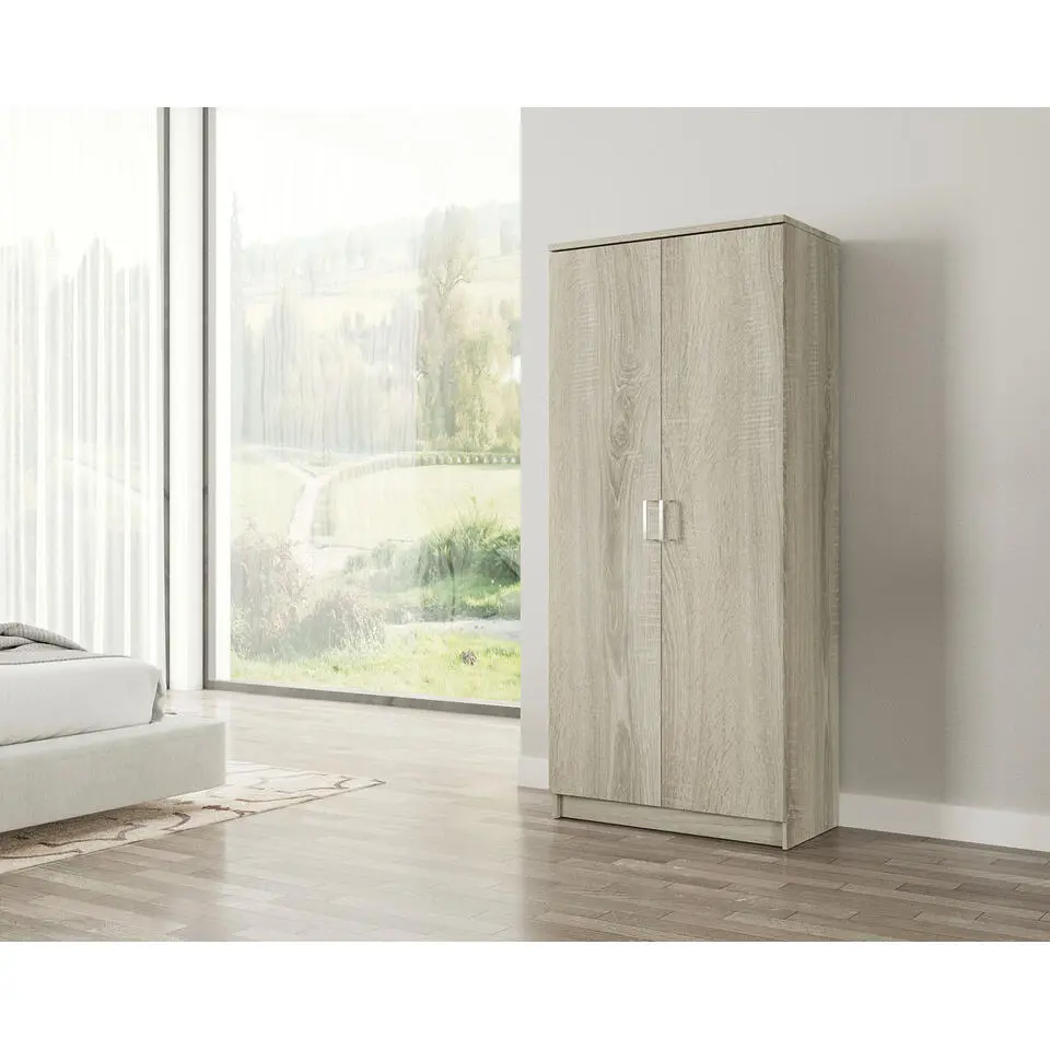Interiax Kledingkast 'Amelie' - Sonoma Eik - 2 Deurs - 180x80x40 cm