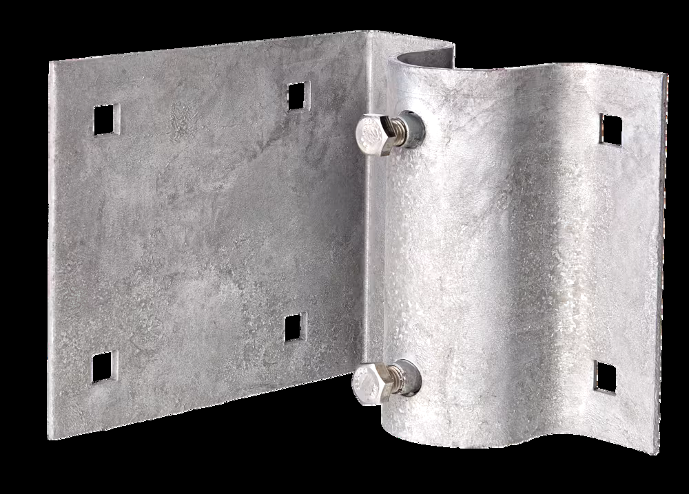Dock Edge Stationary Galvanized Metal Dock Inside Corner Leg Holder, 1/8-in