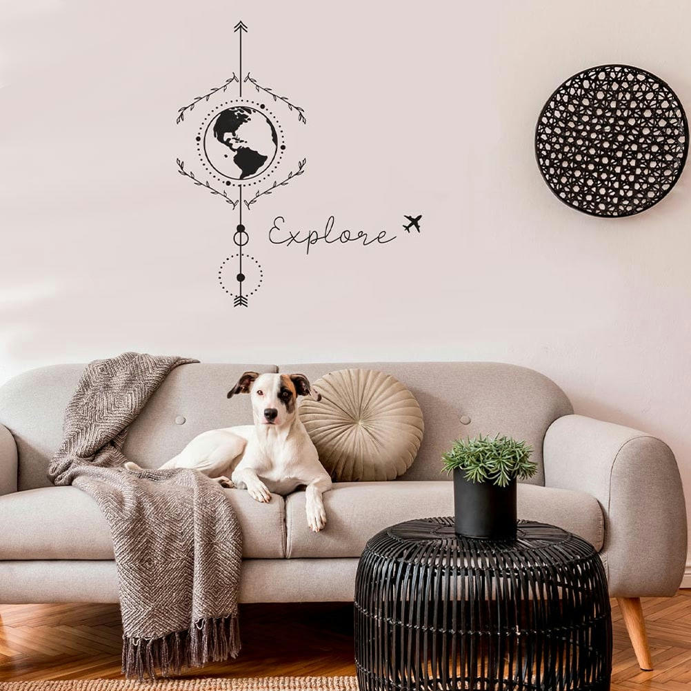 EXPLORE - Autocollant mural explore 63x54cm
