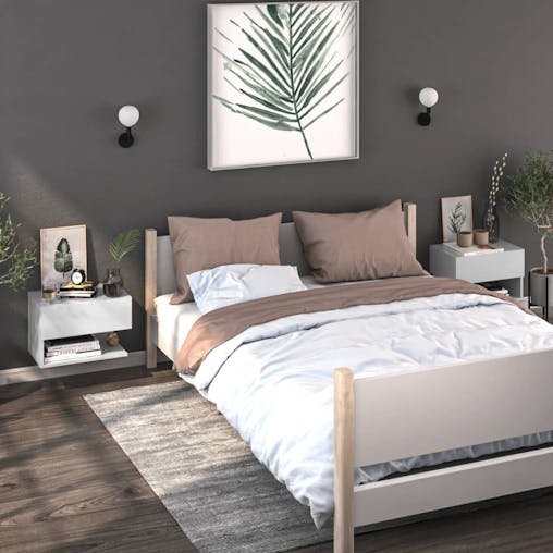 NNEVL Wall-mounted Bedside Cabinet White