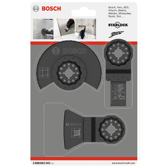 Sägeblatt-Set, 3-teilig, für Fliesen, multifunktional