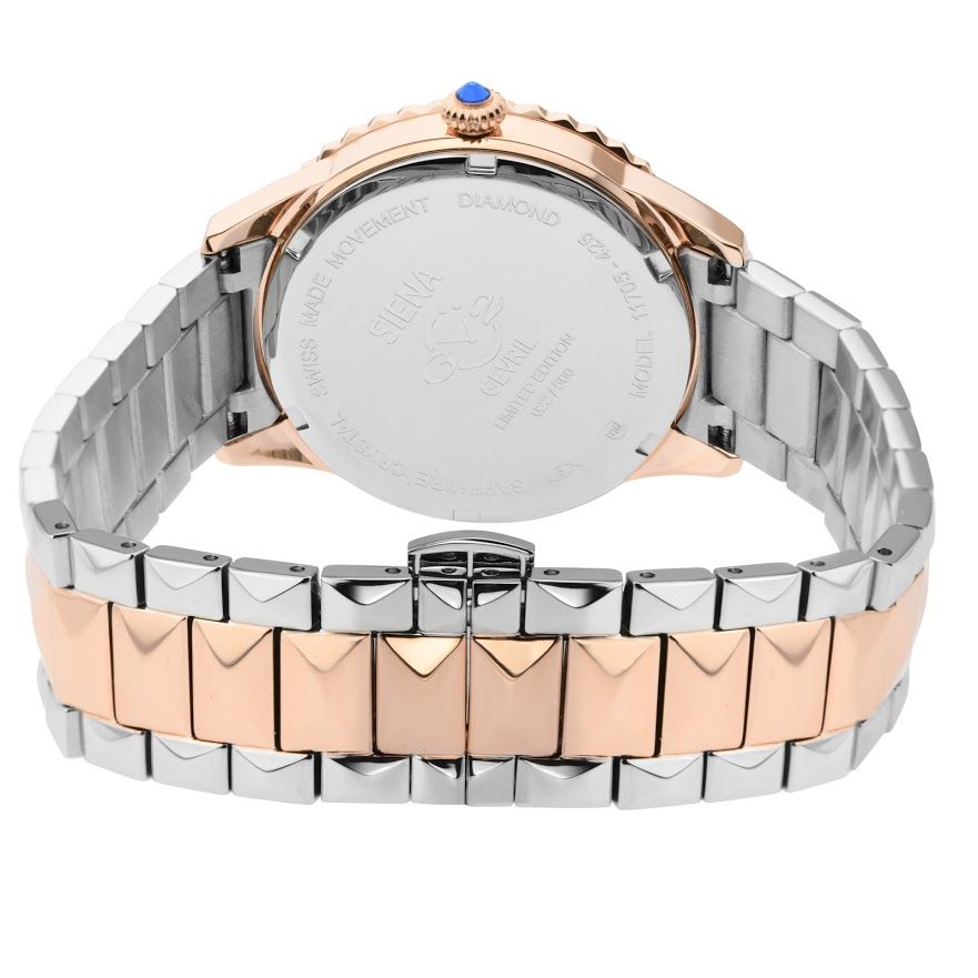 GV2 Siena, Swiss Quartz Watch, Blue MOP Dial, 316L Stainless Steel, and Sapphire Crystal