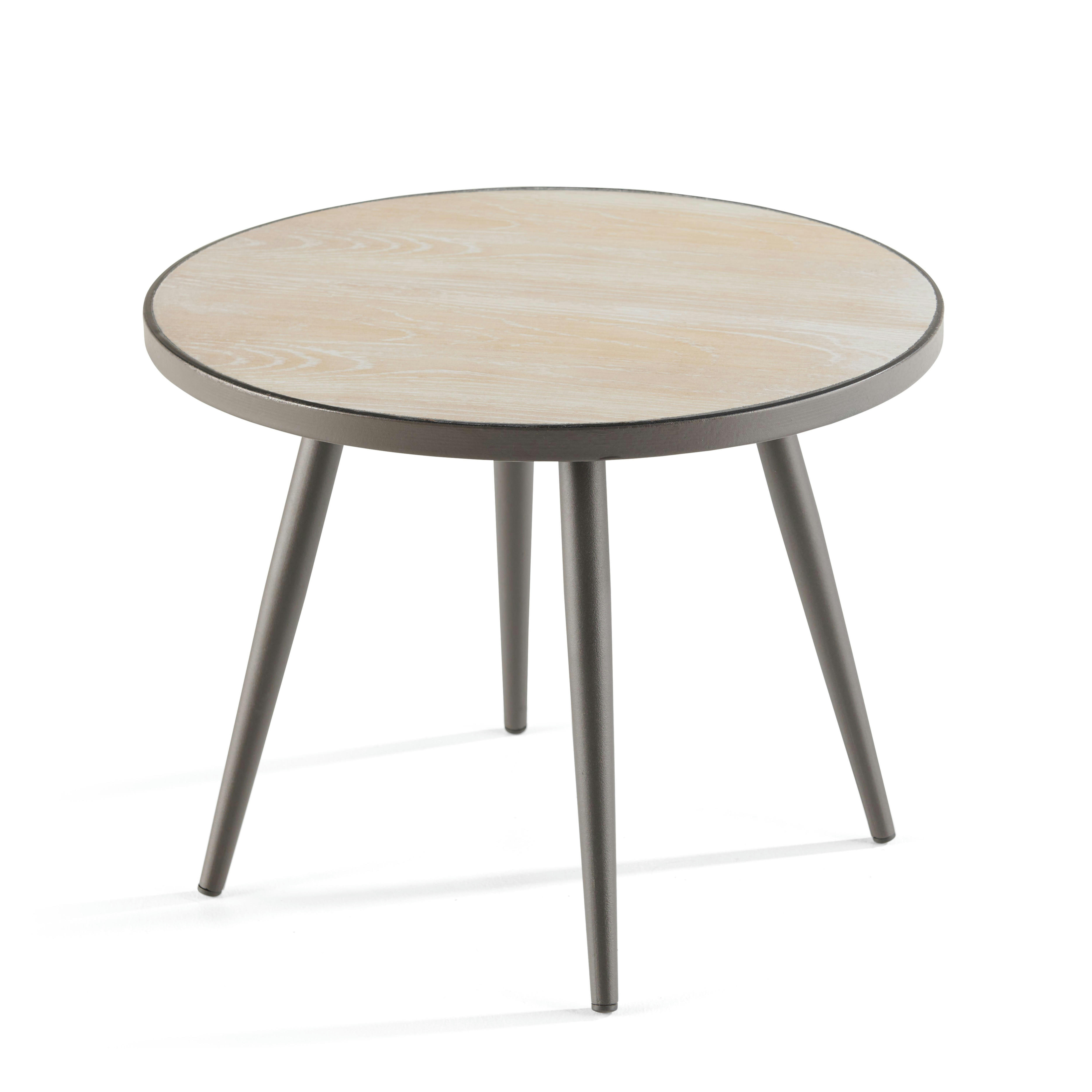 TIVOLI - Table basse ronde avec plateau imitation bois