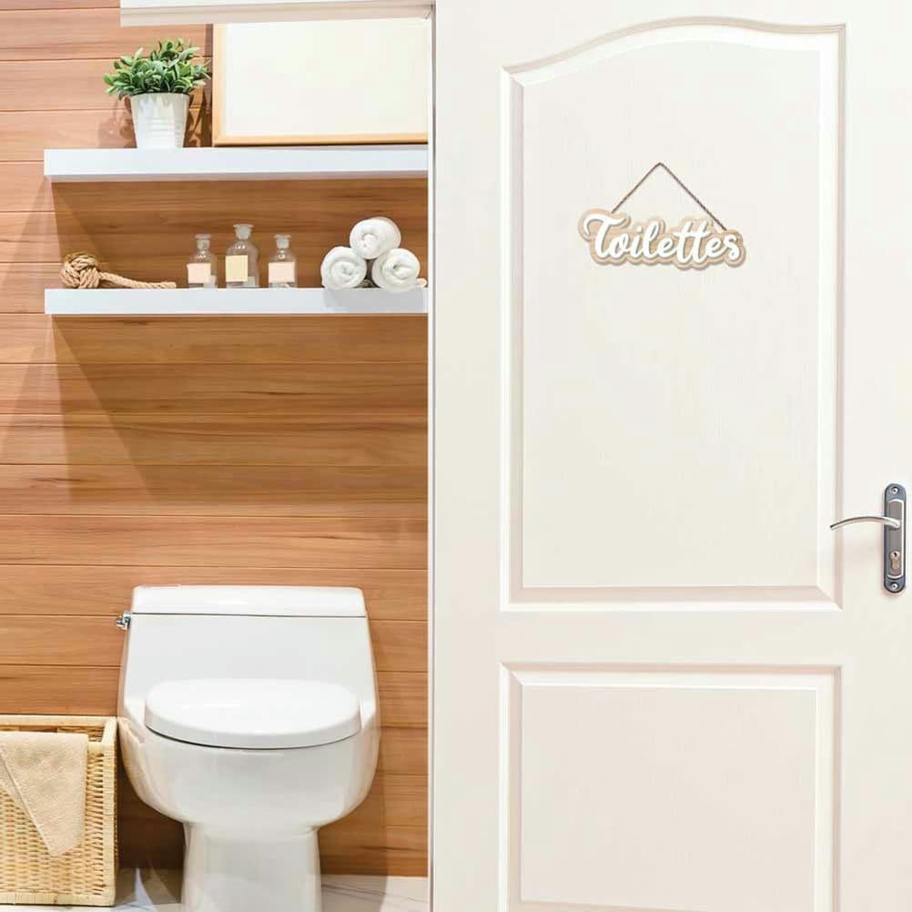 - Plaque de porte relief pour les toilettes 20x6cm