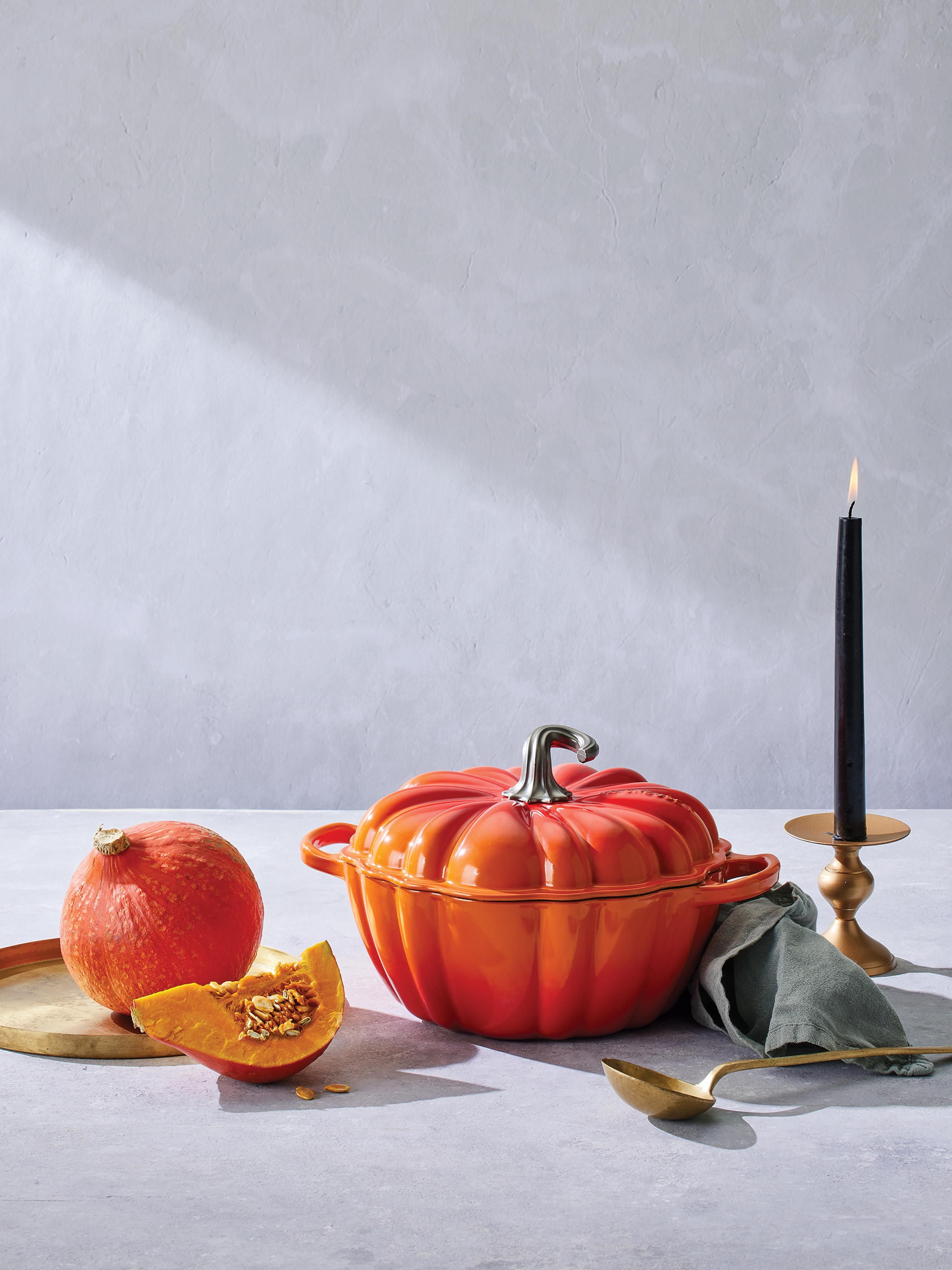 Runder Bräter Signature Pumpkin aus Gusseisen