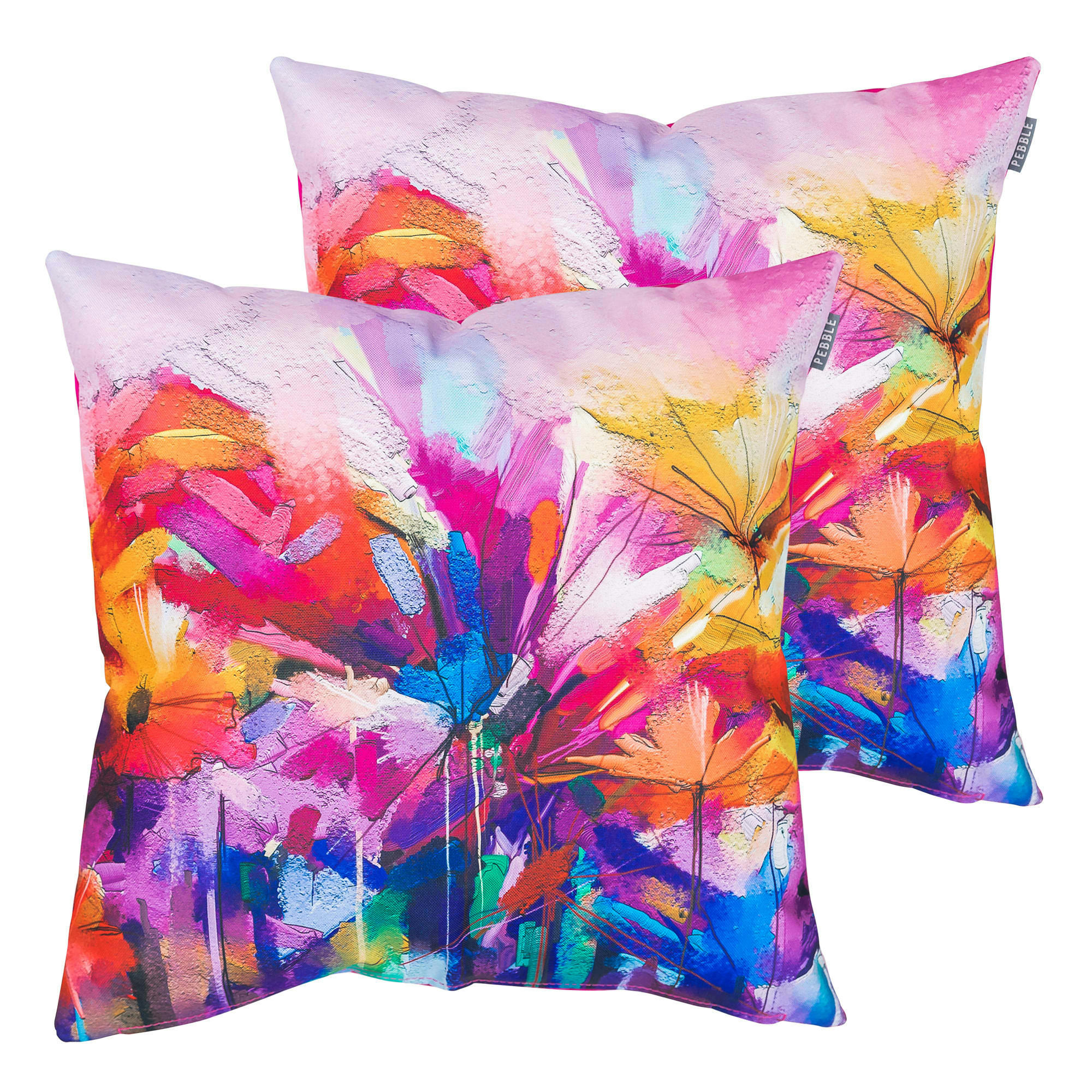 - Lot de 2 coussins d'extérieur rose 43x43