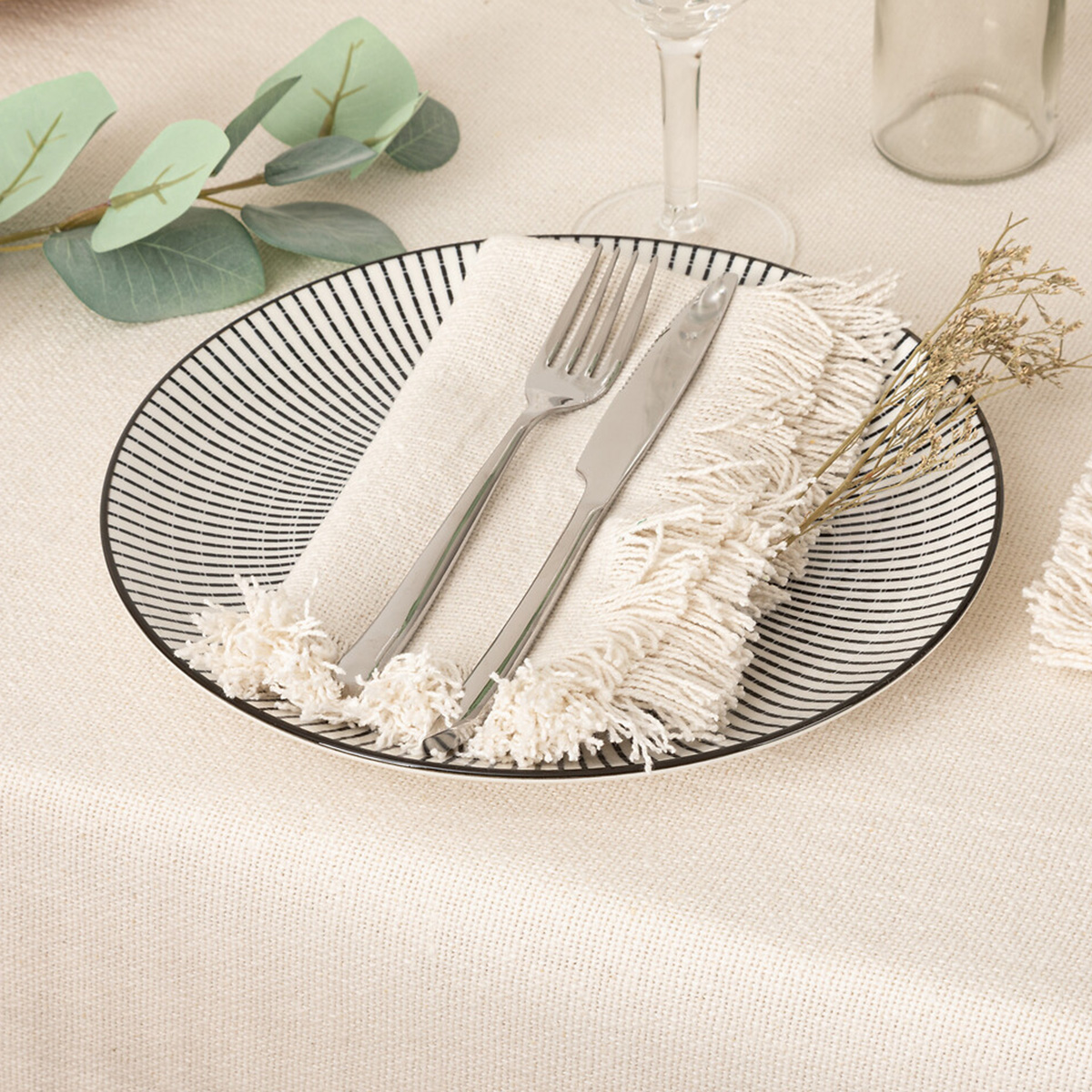 Set of 2 napkins "Maha" White, 40x40 cm