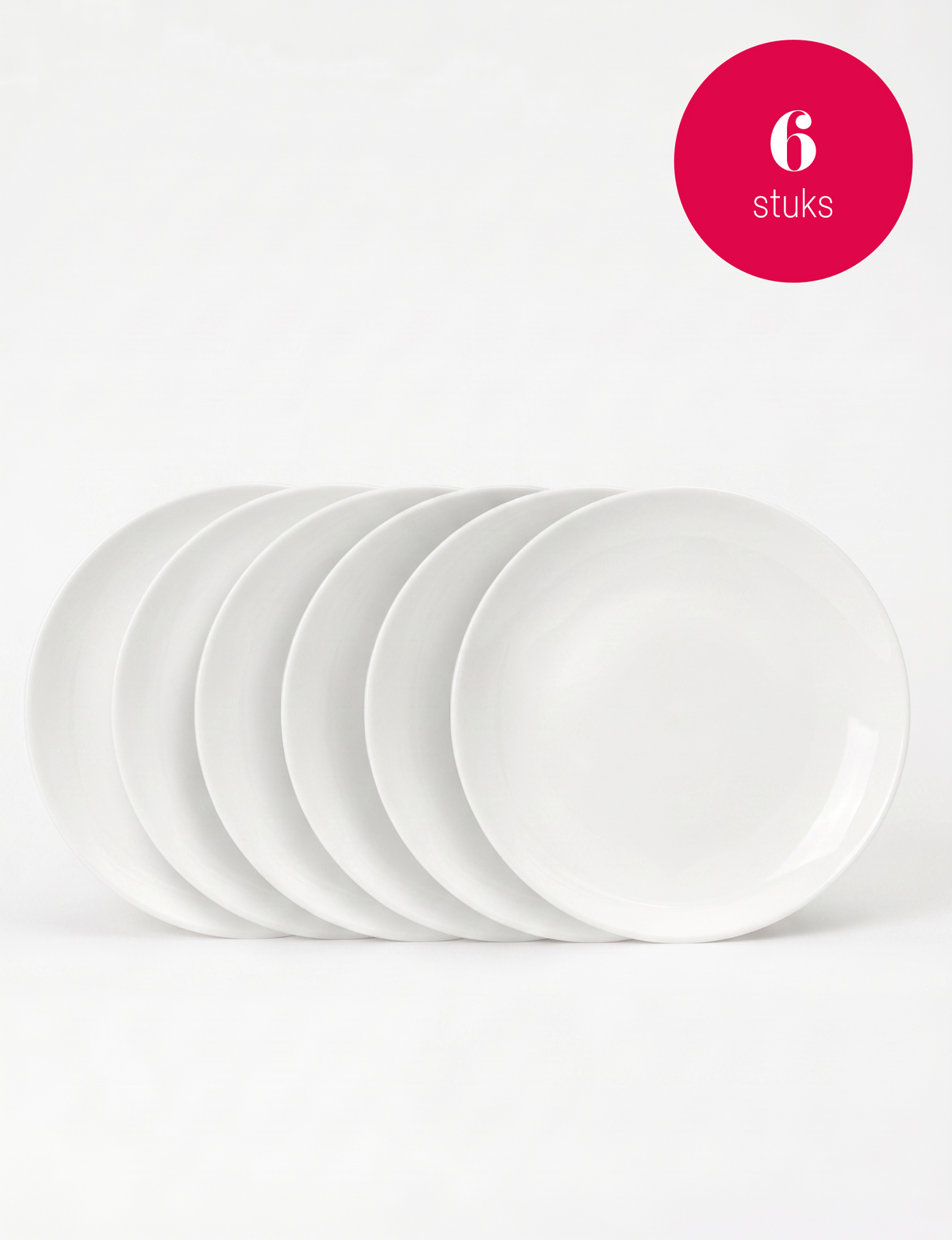 vtwonen - Borden - Wit - 25,5 cm - Set van 6