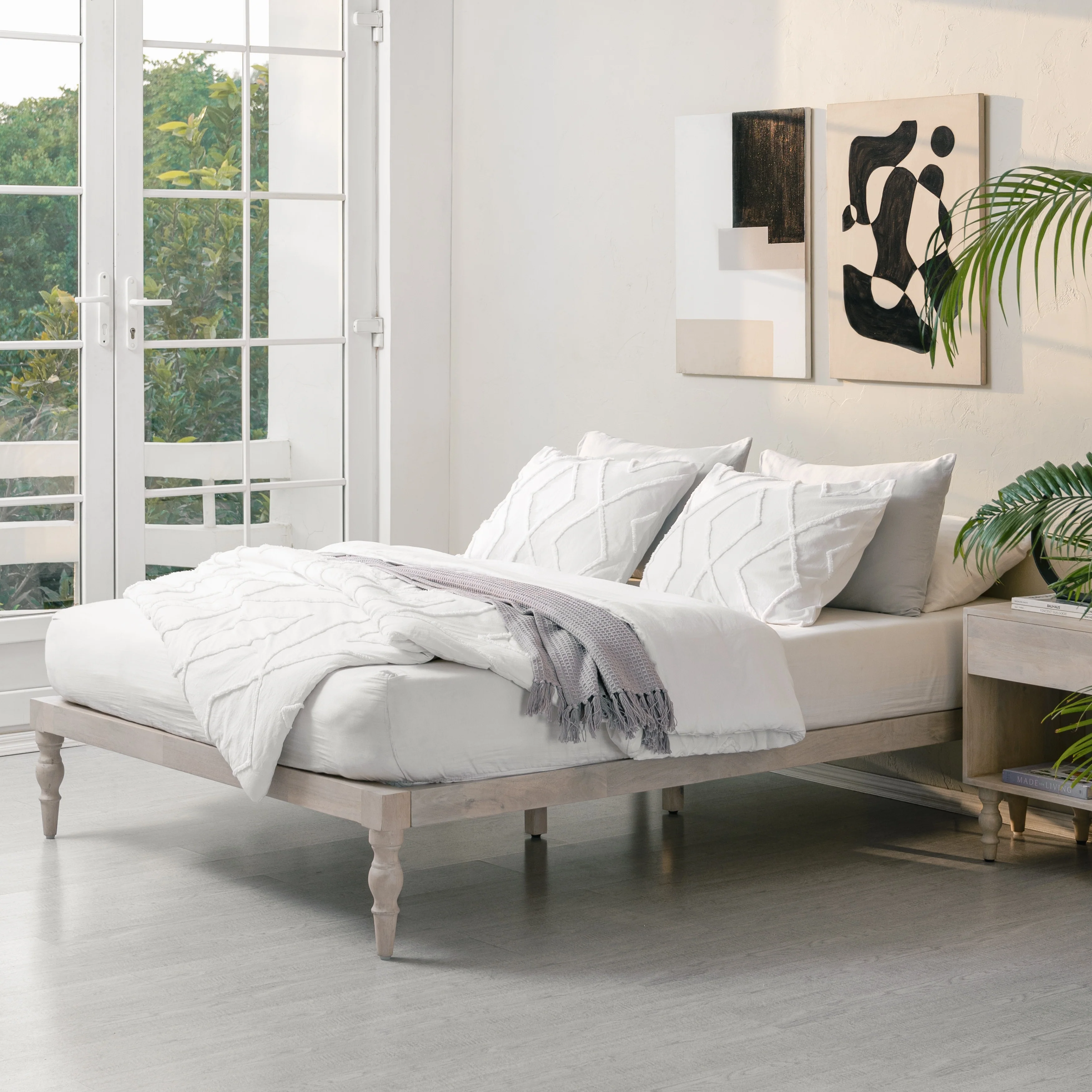 MH London Rhonda Solid Mango Wood Platform Bed