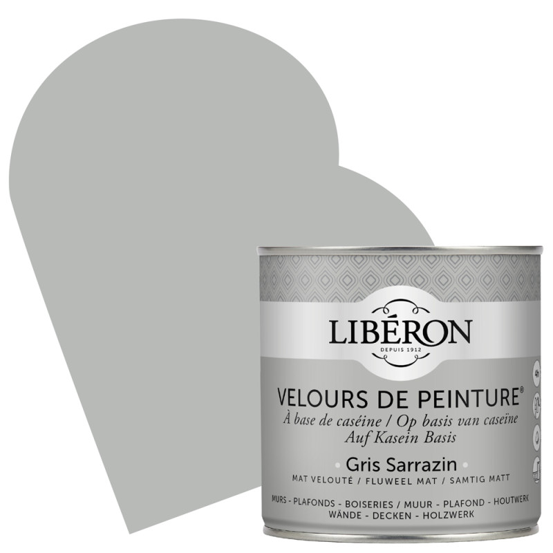 Peinture pour murs Velours de Peinture gris sarrazin mat 0,5 L LIBERON