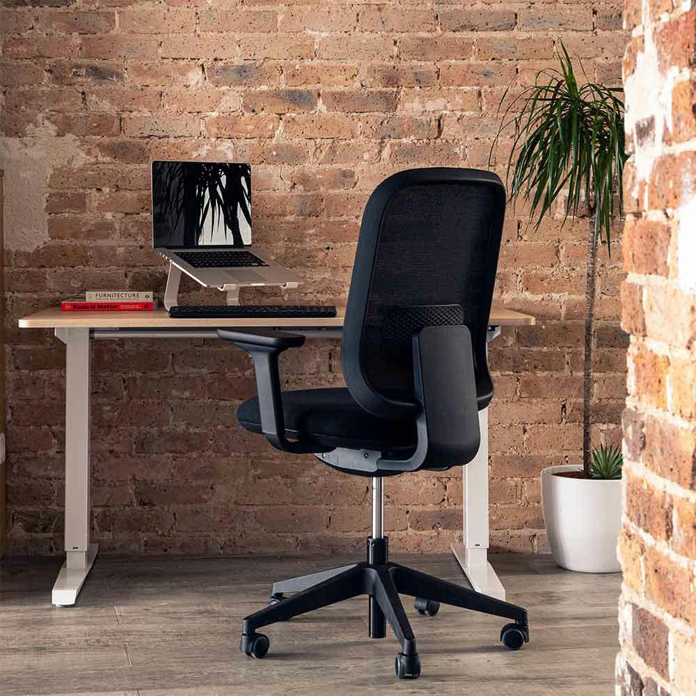 - Fauteuil de bureau noir ergonomique réglable avec accoudoirs