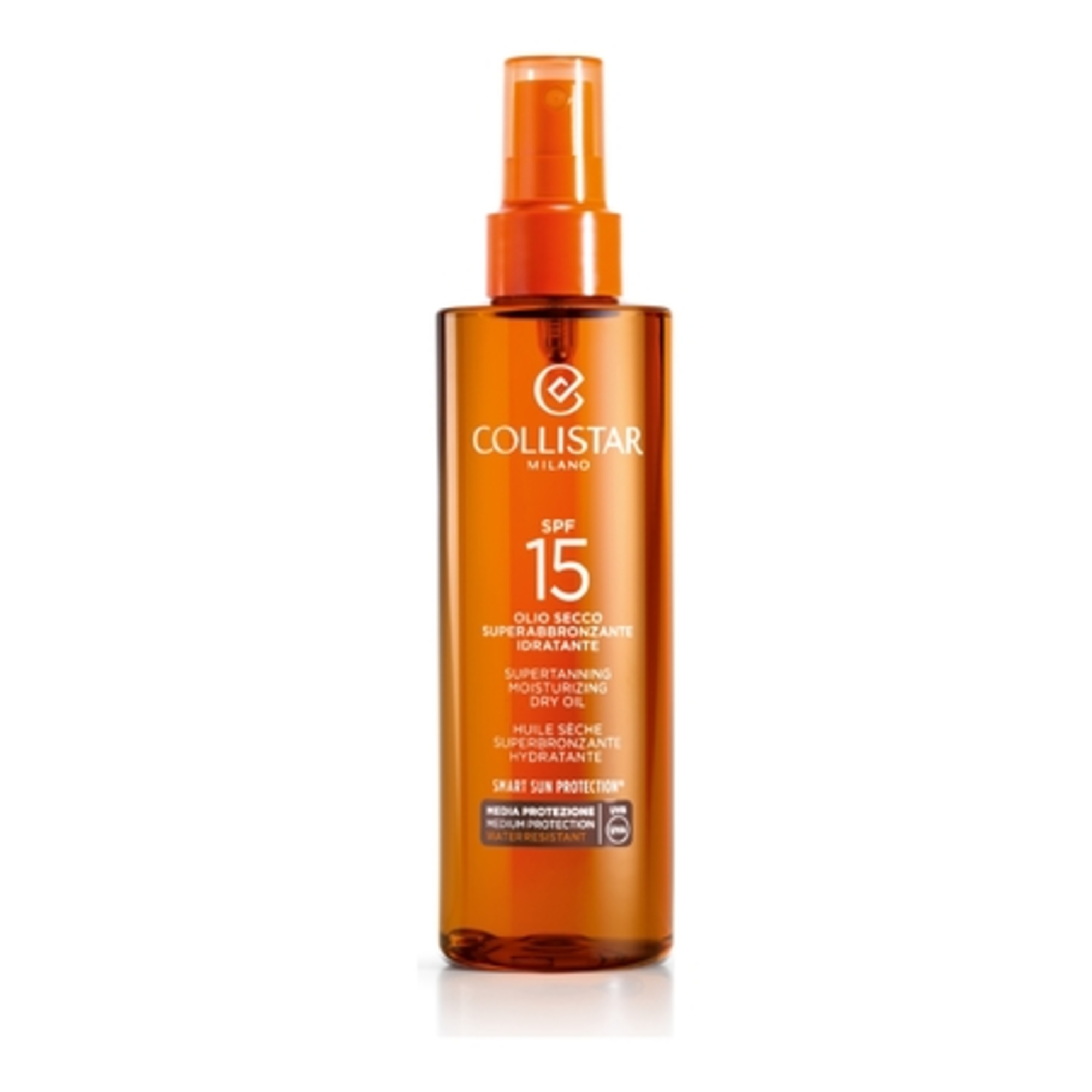 SOLAIRESHuile sèche superbronzante hydratante SPF15 résistante à l'eau