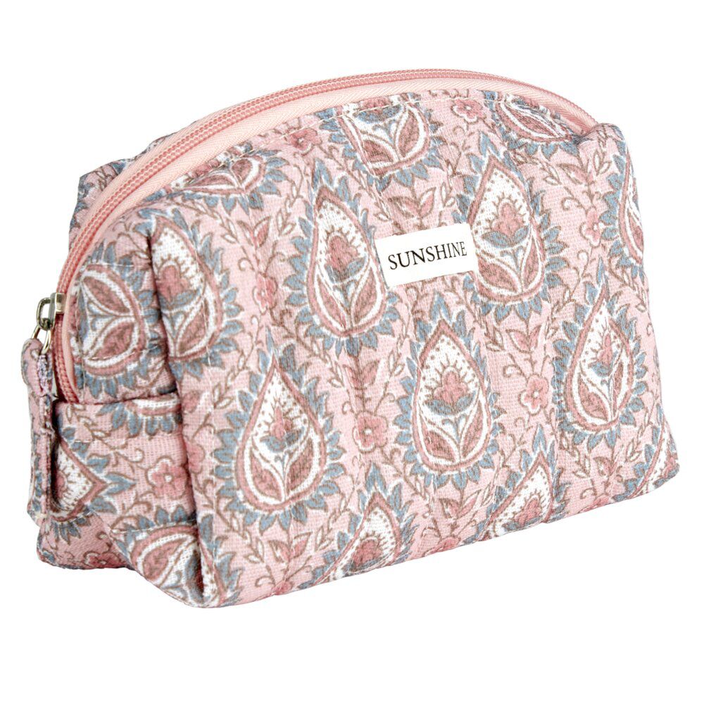 Pochette cosmétique Indie polycoton matelassée 19x8x10cm (2 modèles)