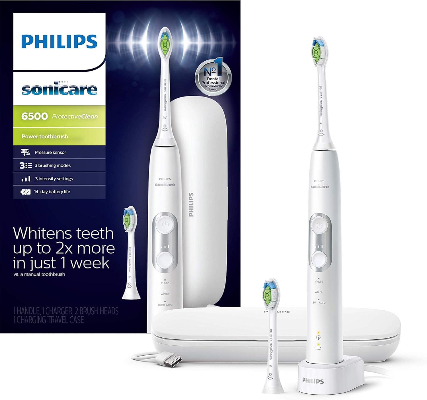 PHILIPS Sonicare Protective Clean 6500 Rechargeable Electric Toothbrush
