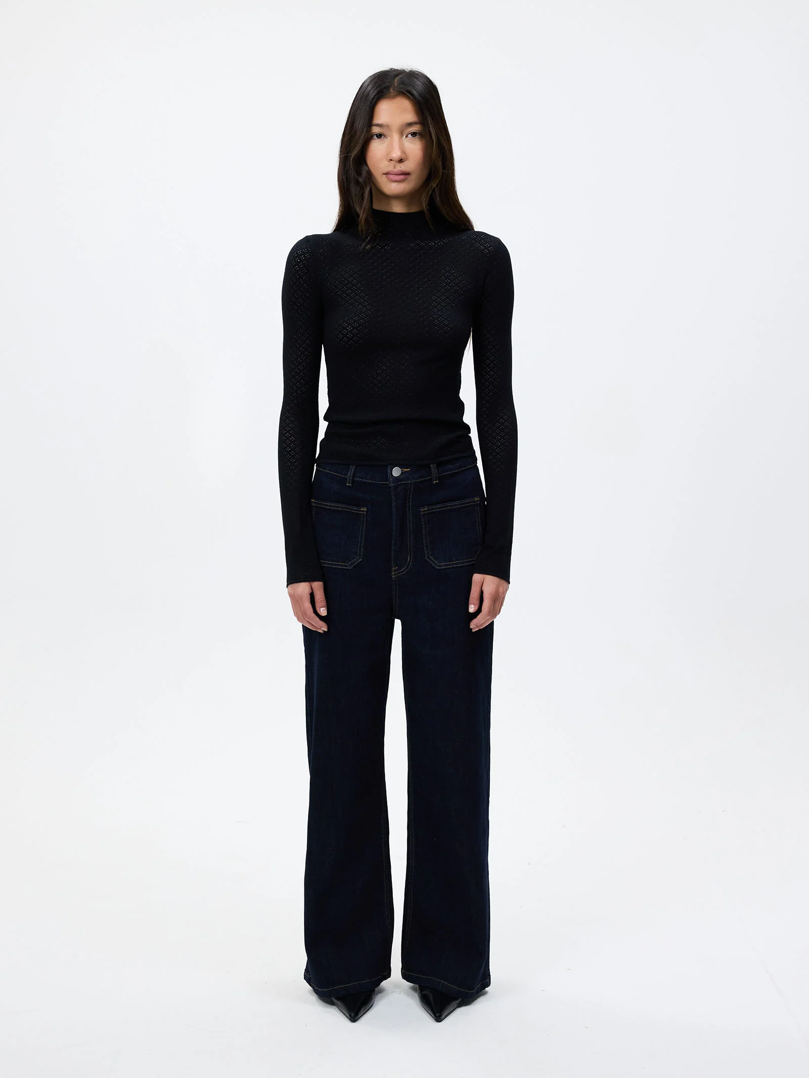 Solene High Neck Knit Top