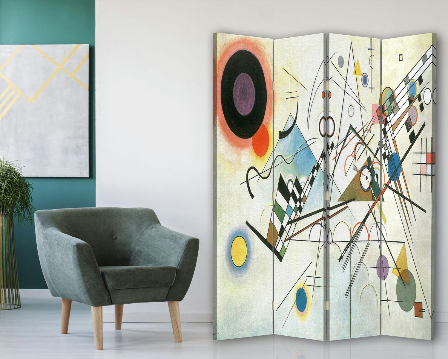 - Paravent Composition VIII - Wassily Kandinsky cm 145x170 (4 volets)