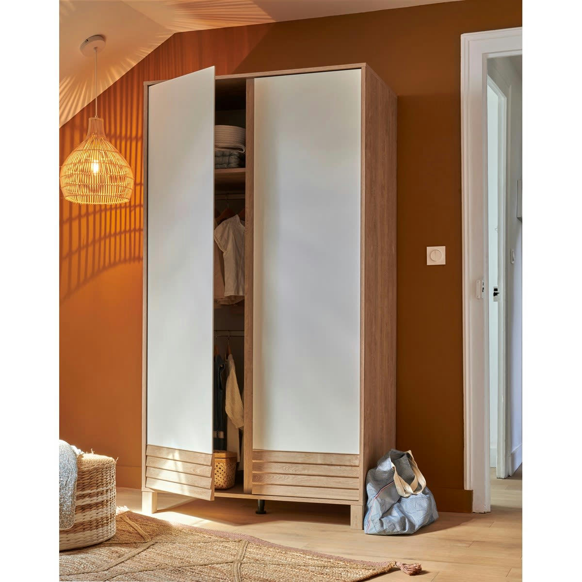 GERALDINE - Armoire 2 portes effet bois