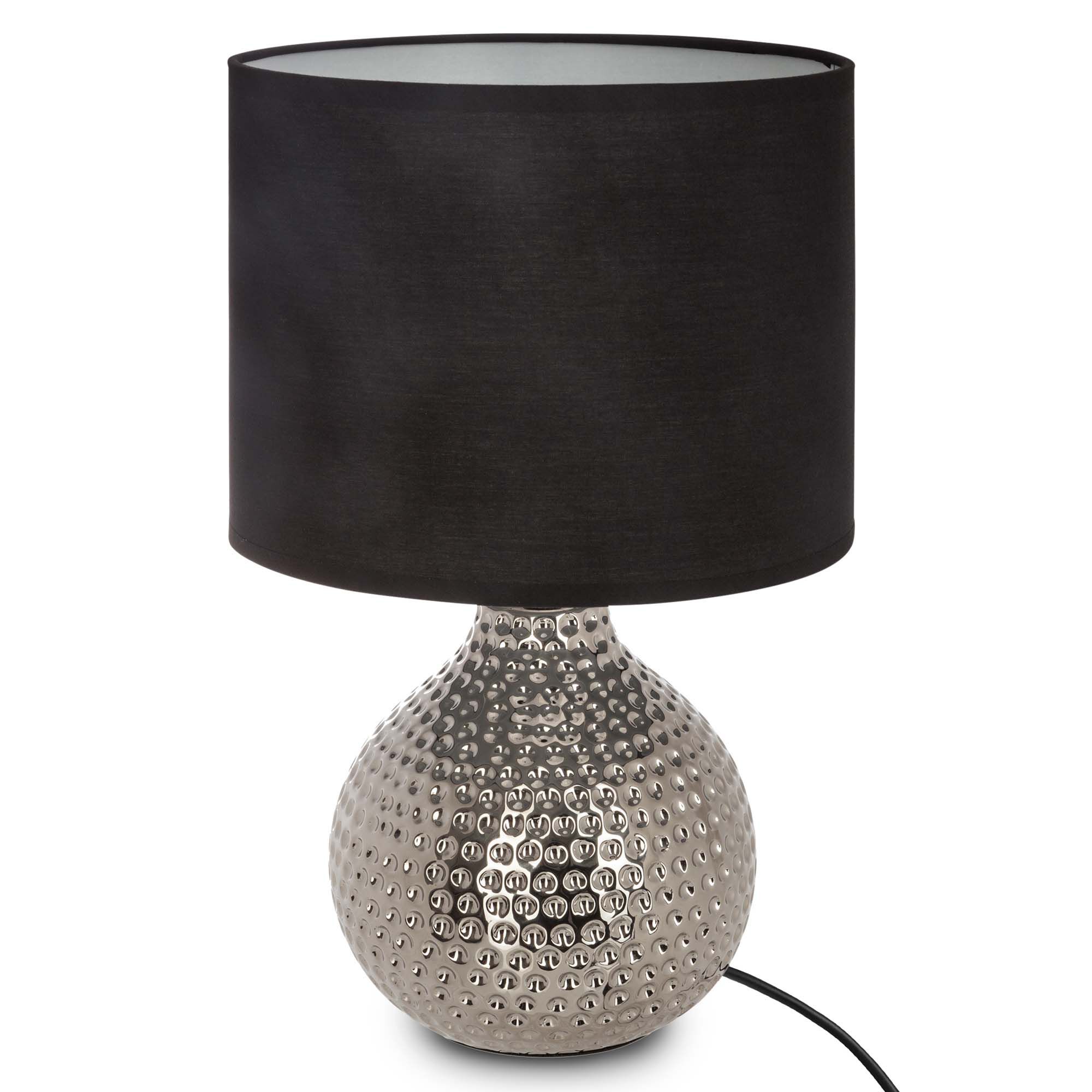 Candeeiro de mesa preto GOTA martelado em cerâmica
