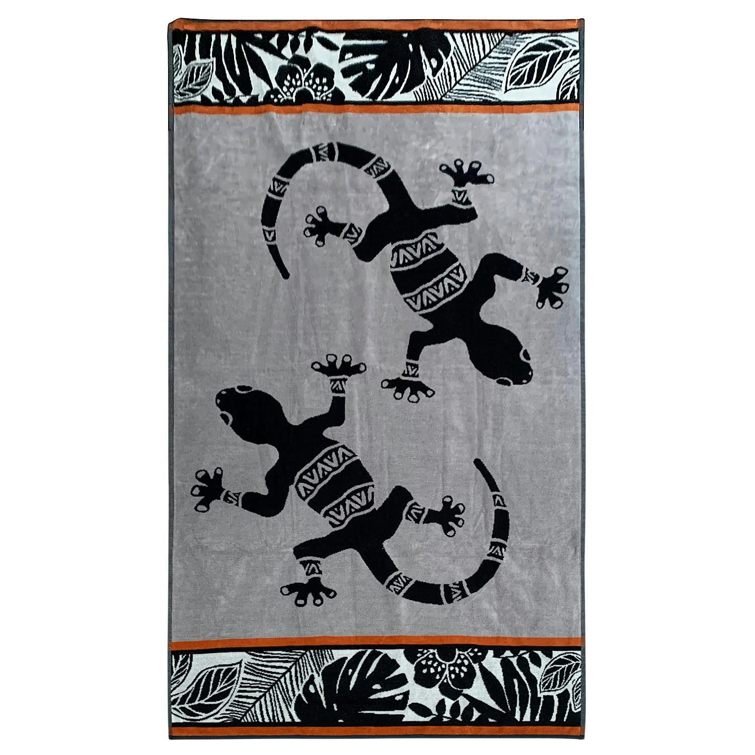 PLAGE - Serviette de plage éponge velours Jacquard Eldorado 95x175 440g/m²