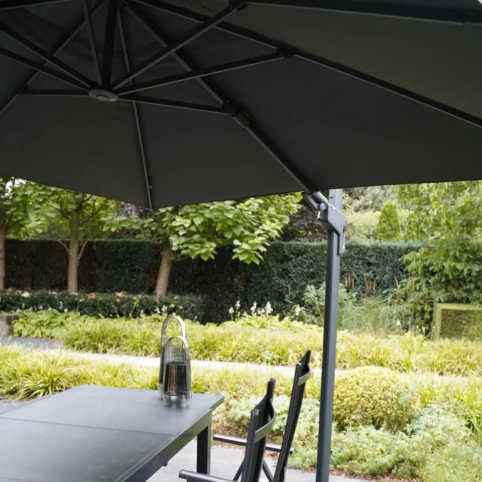 Les - VirgoFlex zweefparasol grijs 3x3 m