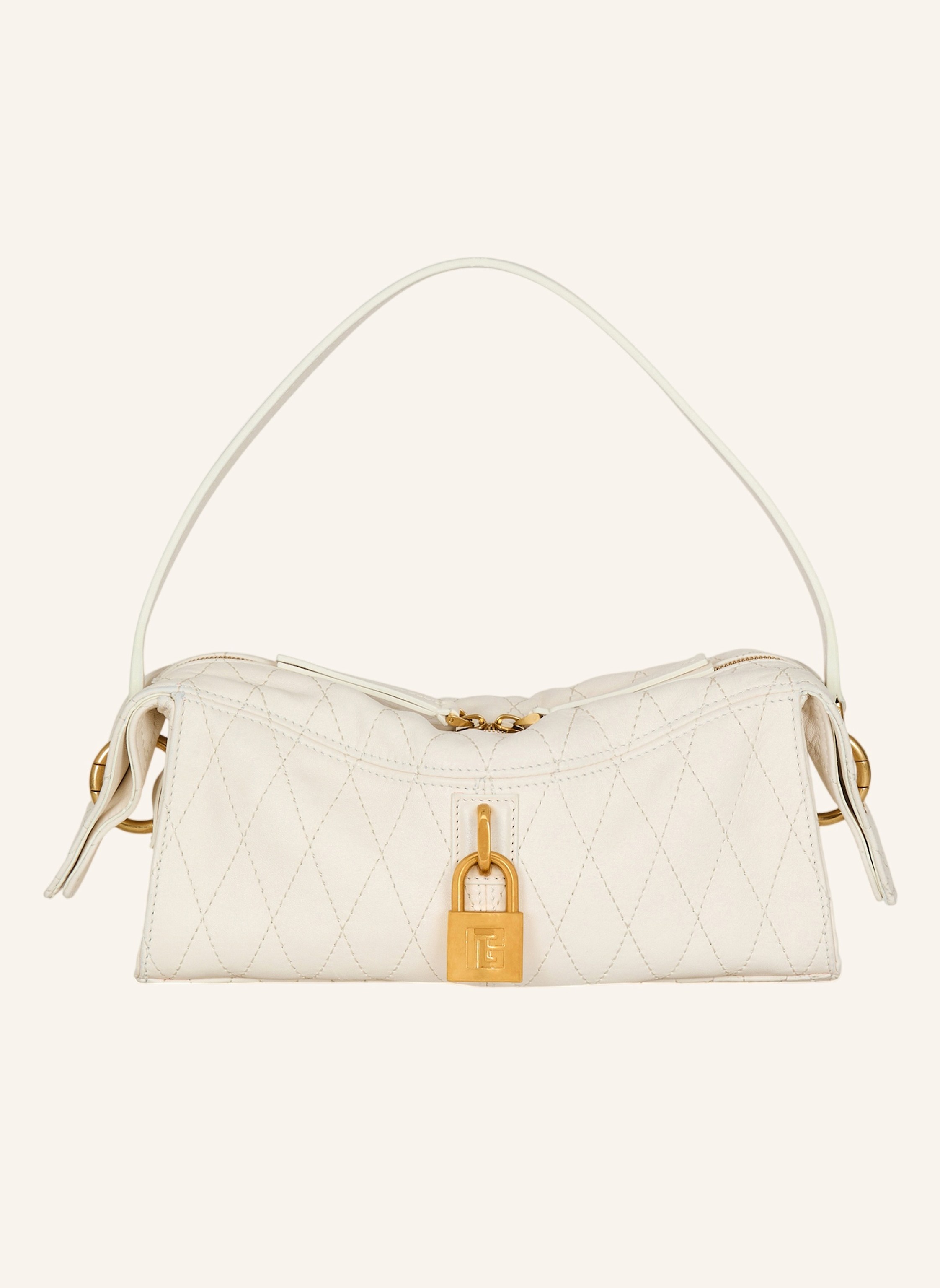 BALMAIN Kleine Pulse Tasche aus Glattleder mit Ziernähten