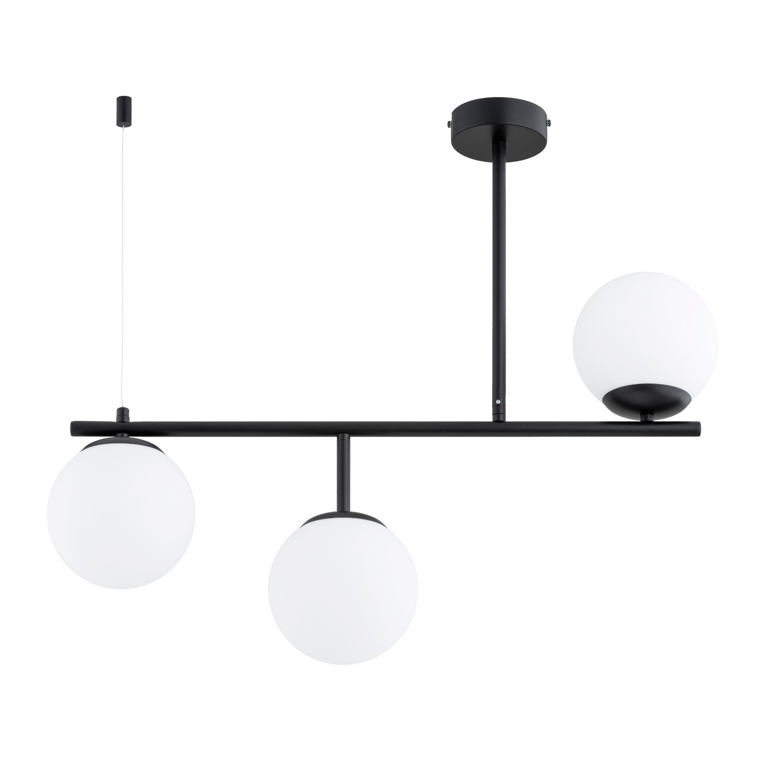 Lampa wisząca czarno-biała LUNA 3xE14x10W wym: 62x15x72 cm Alfa