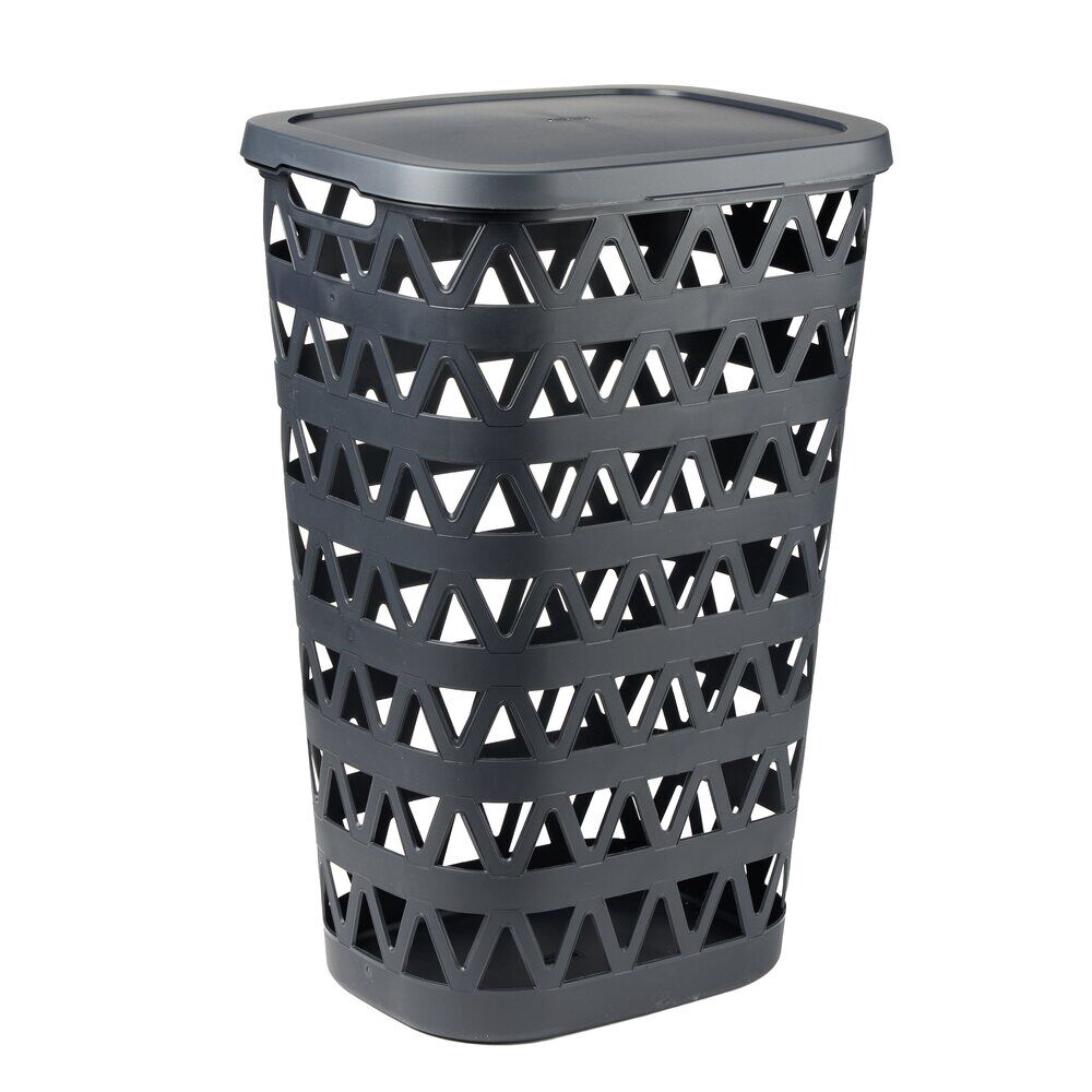 Coffre à linge Oceanna plastique bleu 55L