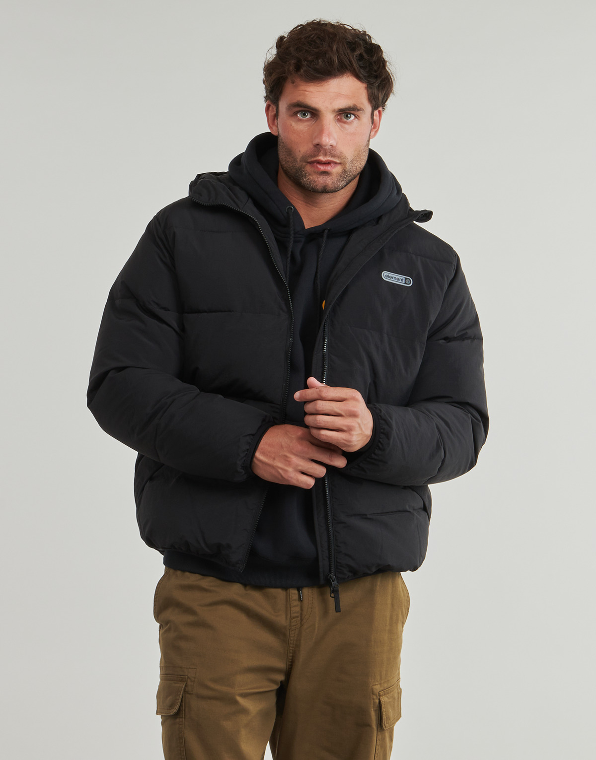 Element - HOODED PUFFER - Flint /  black