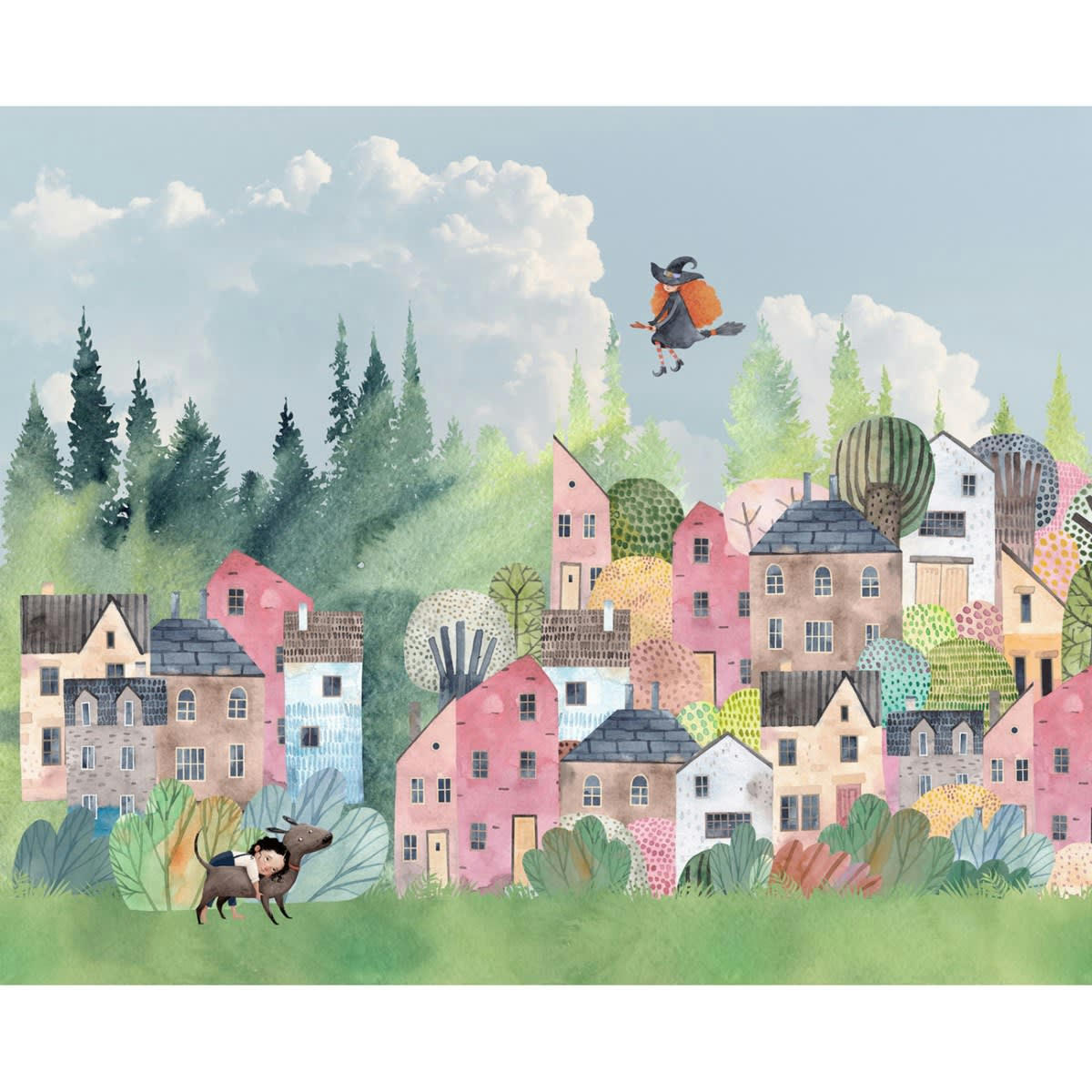 CHARLOTTE - Papier peint panoramique motif imprimé Multicolore 336x270cm