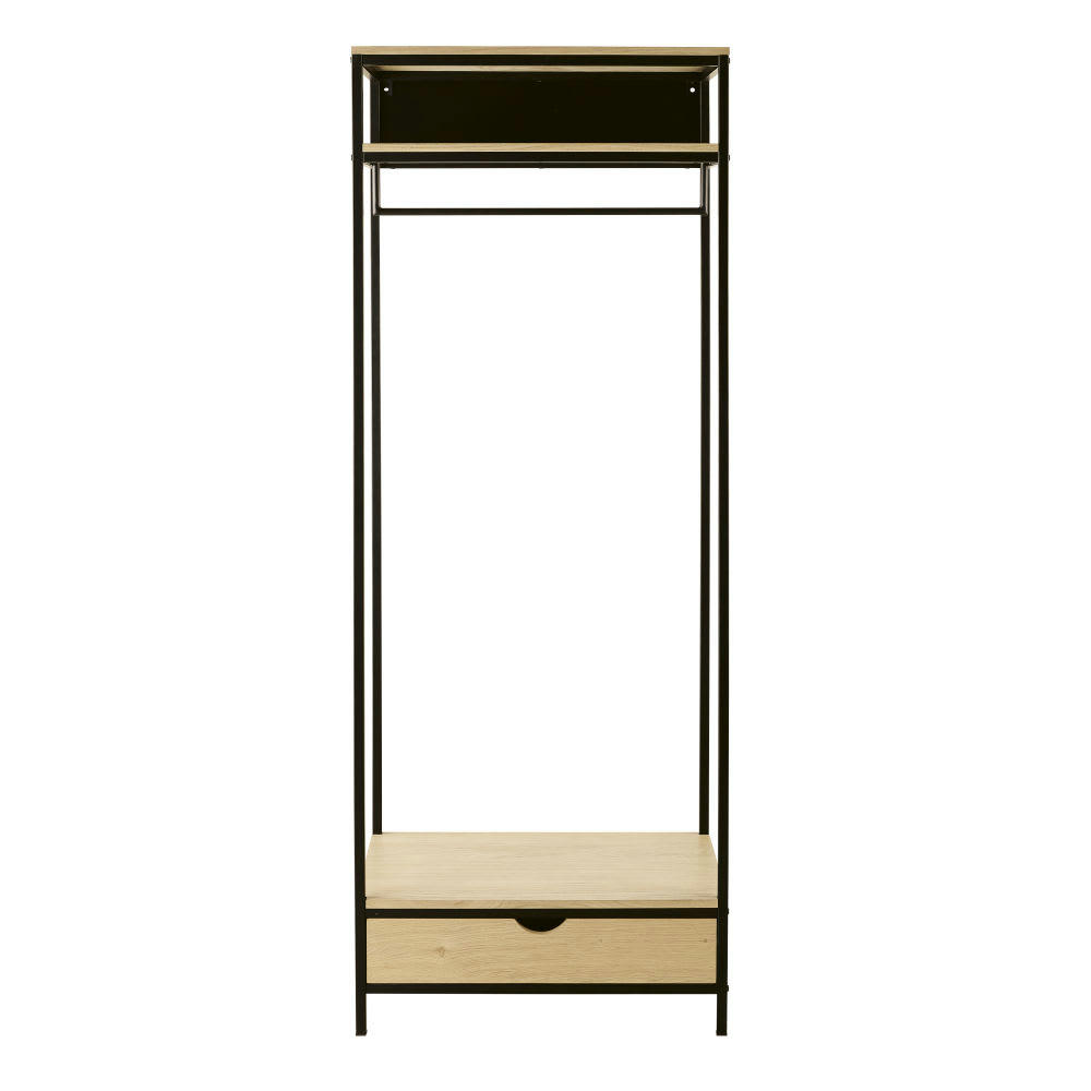 Hudson Business - Dressing professionnel 1 tiroir 1 étagère en métal noir