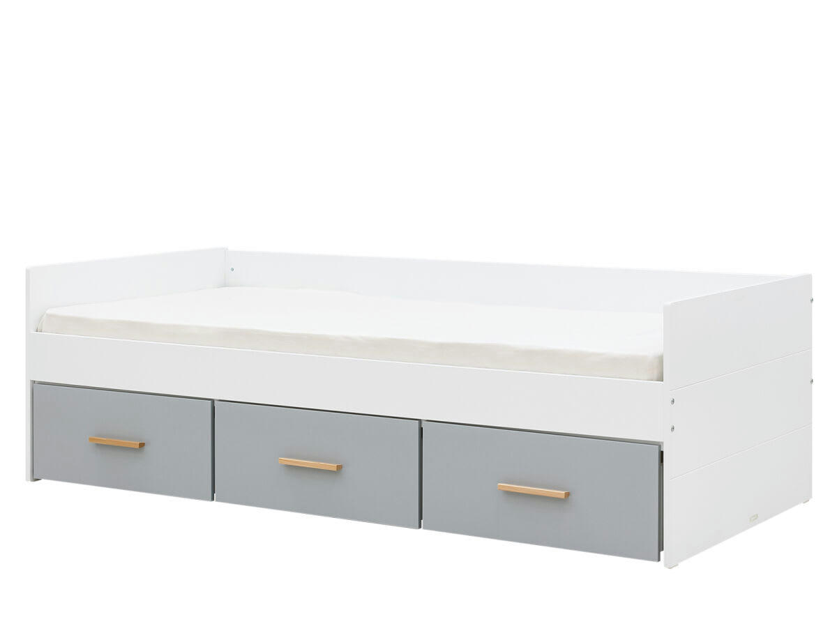 EMMA - Lit banquette 90x200 avec 3 tiroirs excl. sommier en MDF, panneaux de