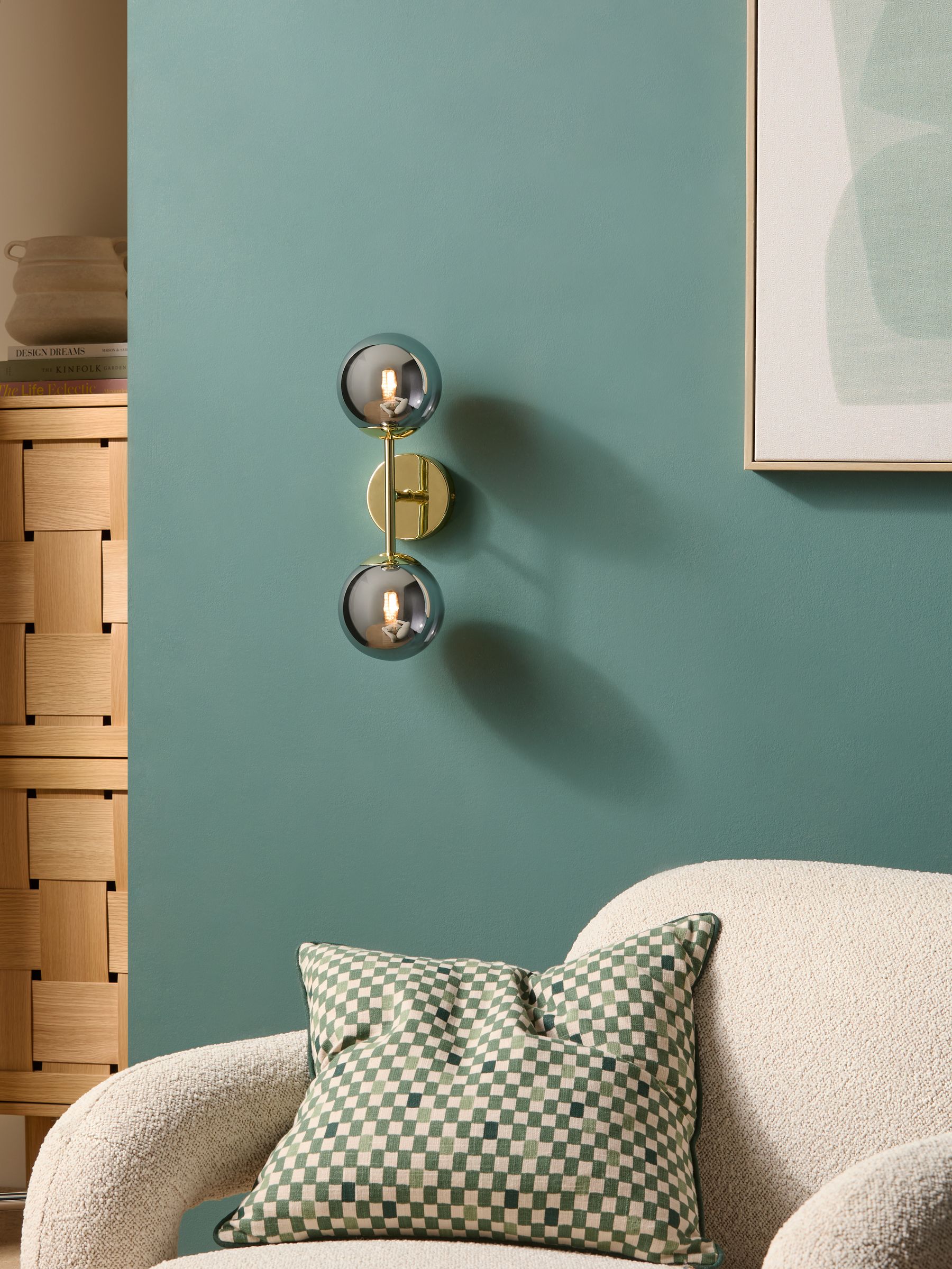 Globe Wall Light in Gold/Smoke Grey