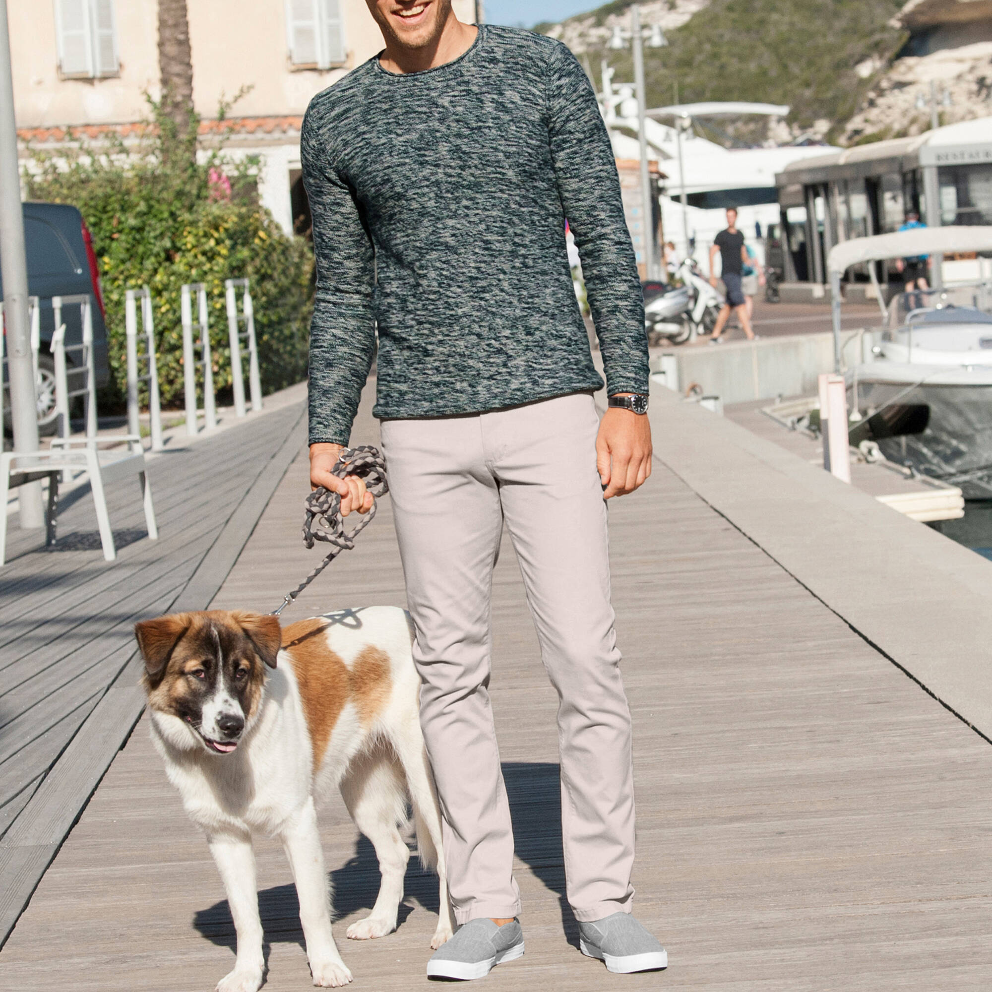 Pantalon droit 5 poches élastiqué c&ocirc;tés - L30