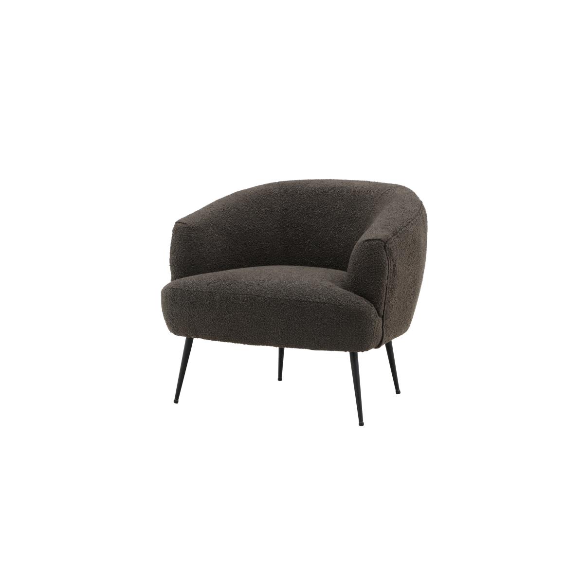 Svea - Vona fauteuil - boucle - donkergrijs