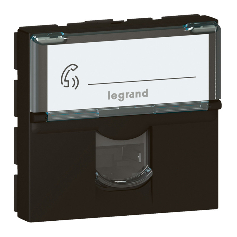 Prise RJ45 catégorie 6 FTP DLP Mosaic 2 modules avec clip noir LEGRAND