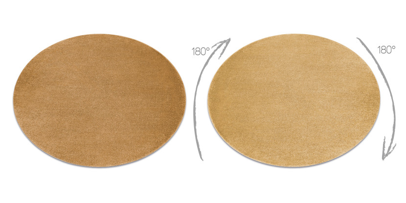 Dywan SOFTY Jednolity, jednokolorowy złoty koło 120 cm