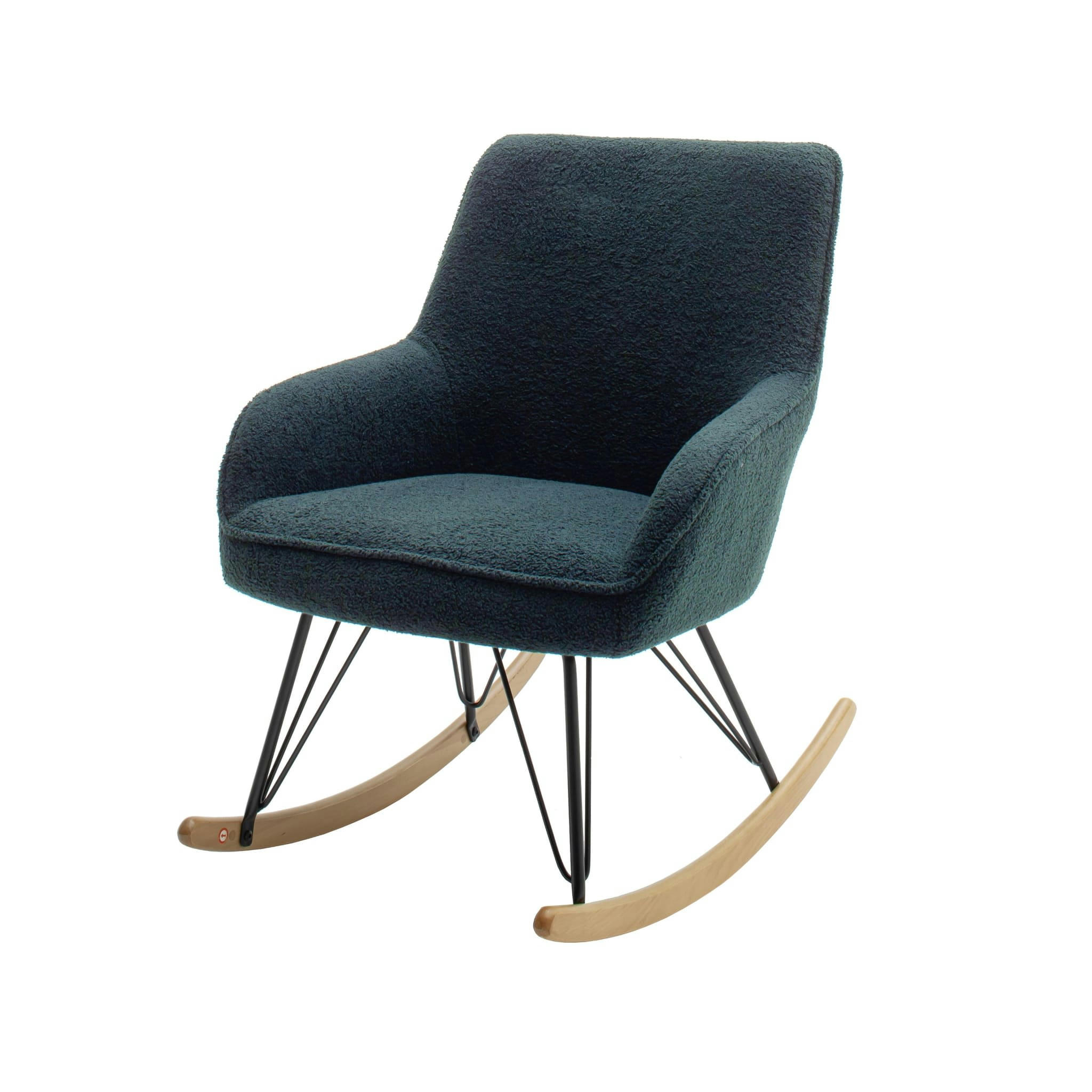- Fauteuil rocking chair bouclette vert